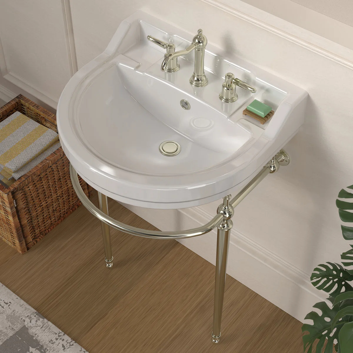 Whitehaus 22" Console with Semi-Circular Bowl