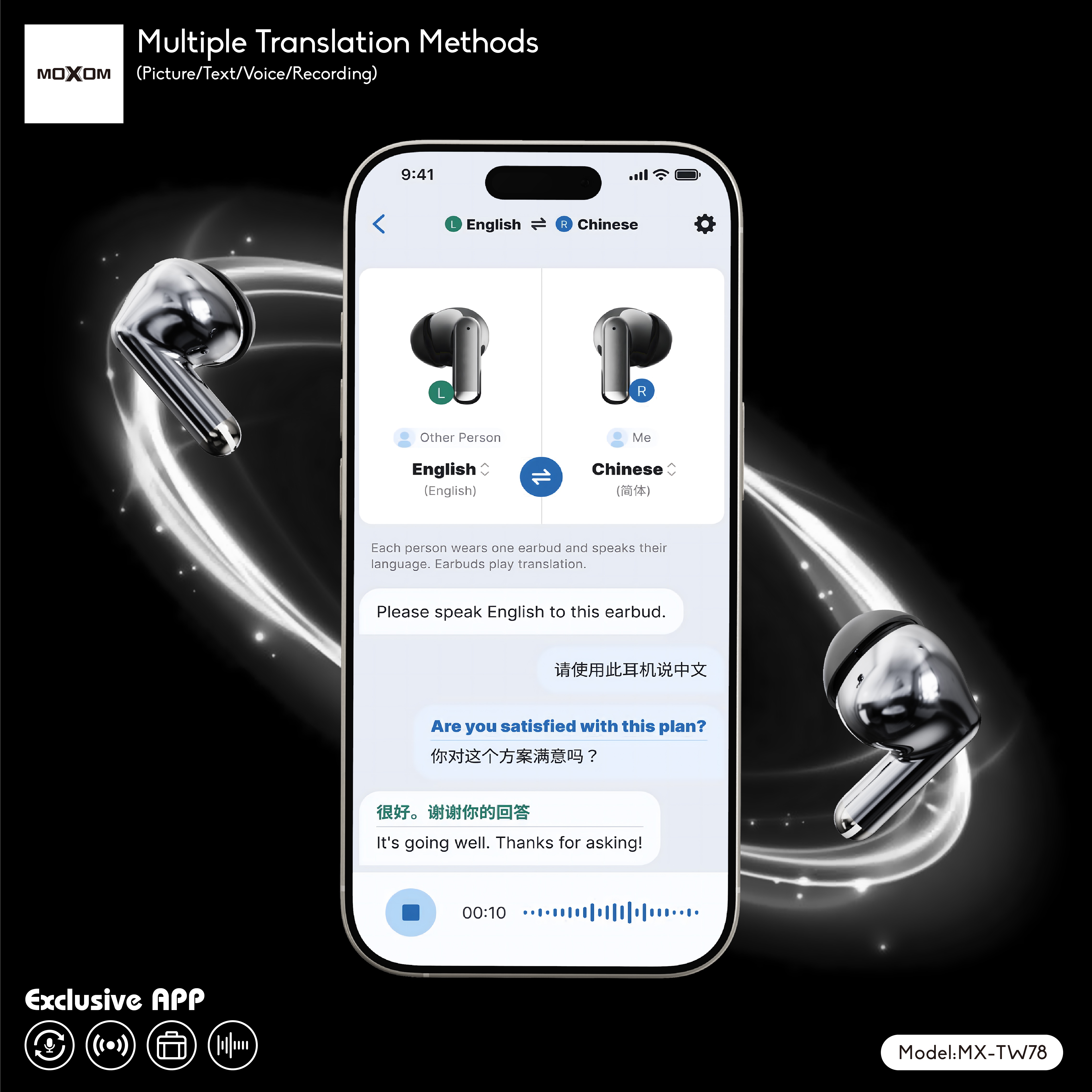 Sagacity Language Translator Wireless Earbuds - photo 2