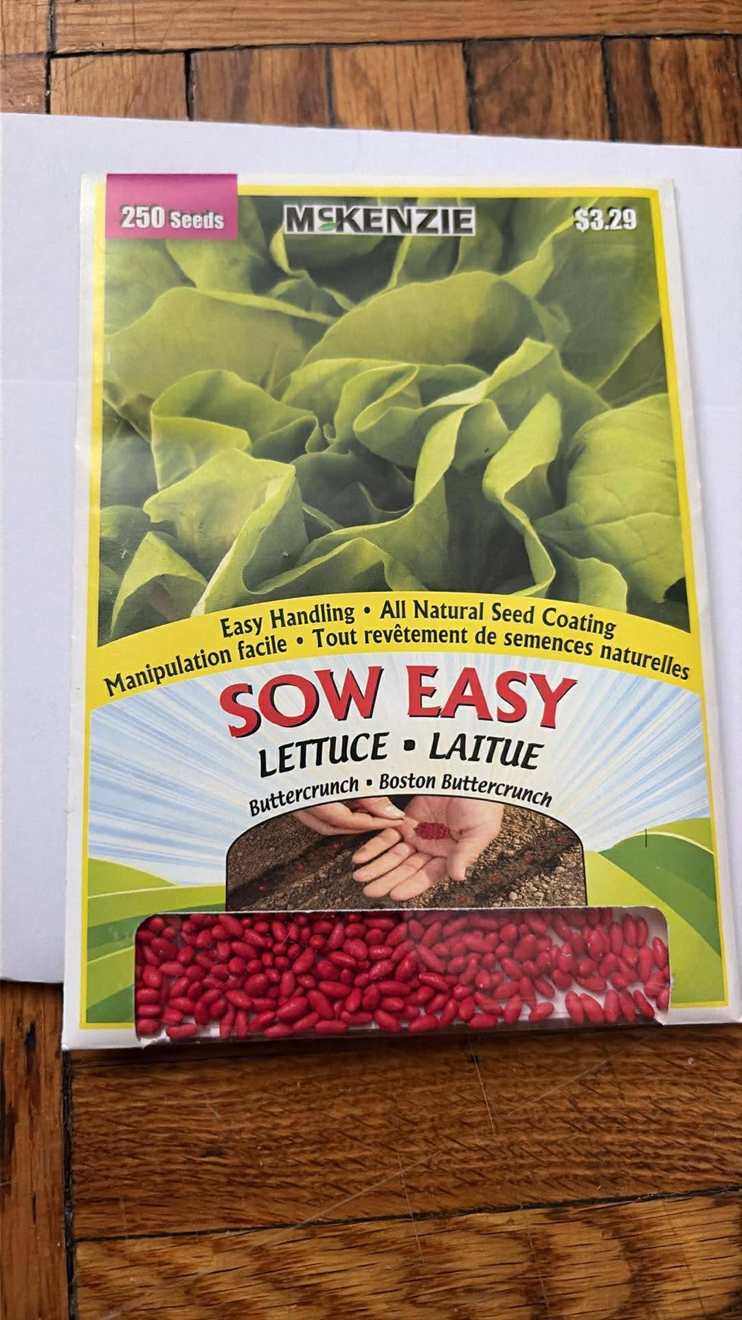 3 Packs of McKenzie Sow Easy Lettuce Seeds