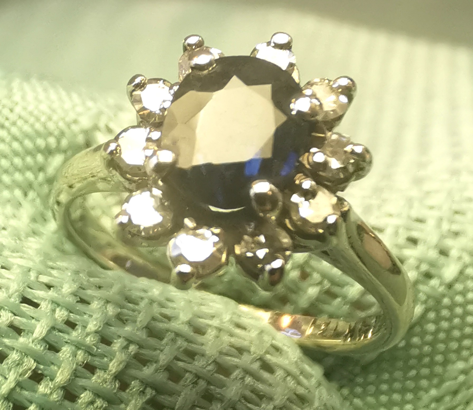 Custom 1975 Canadian Heritage Piece Blue Sapphire & Diamonds