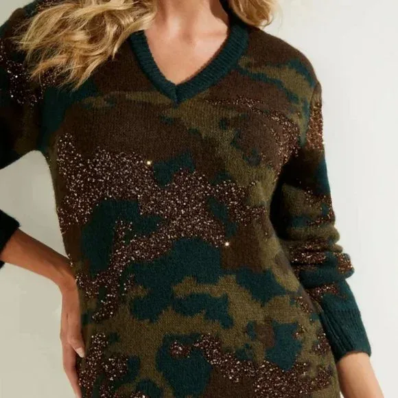 Guess Deana Camo Sweater Dress Size S - photo 3