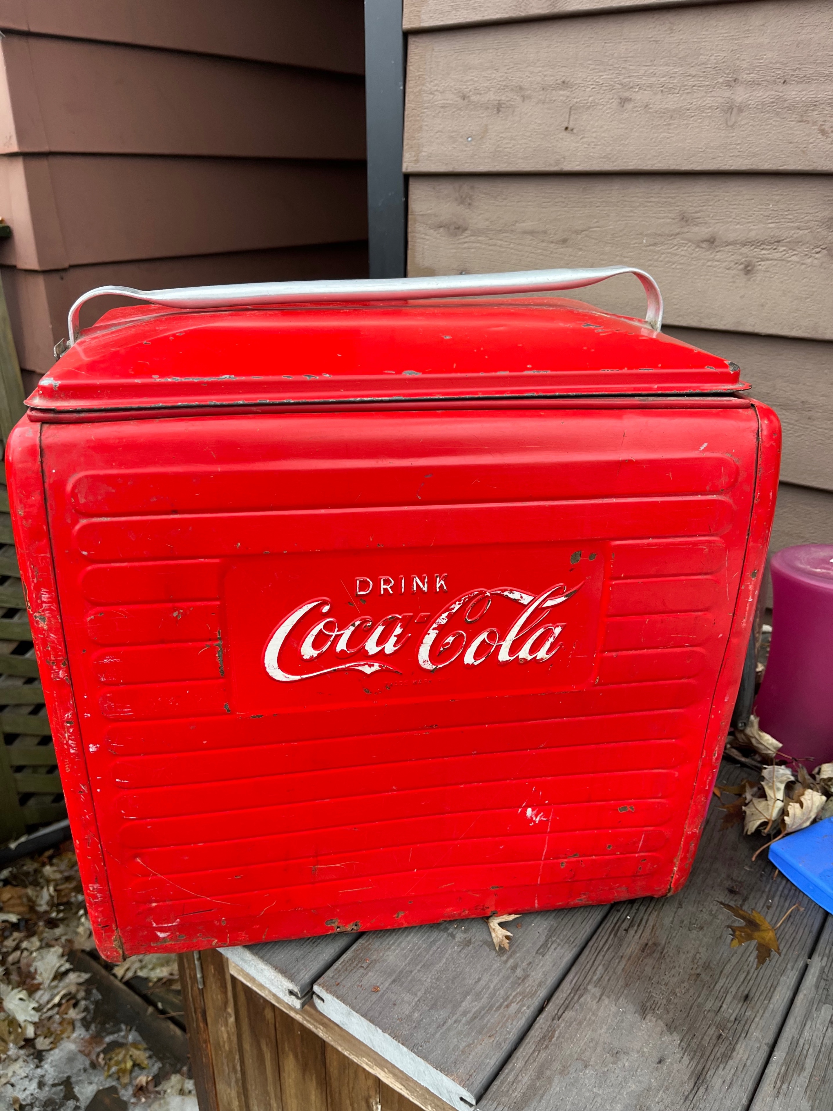 Vintage 1950s Coca-Cola in Bottles Metal Ice Chest Cooler Coke