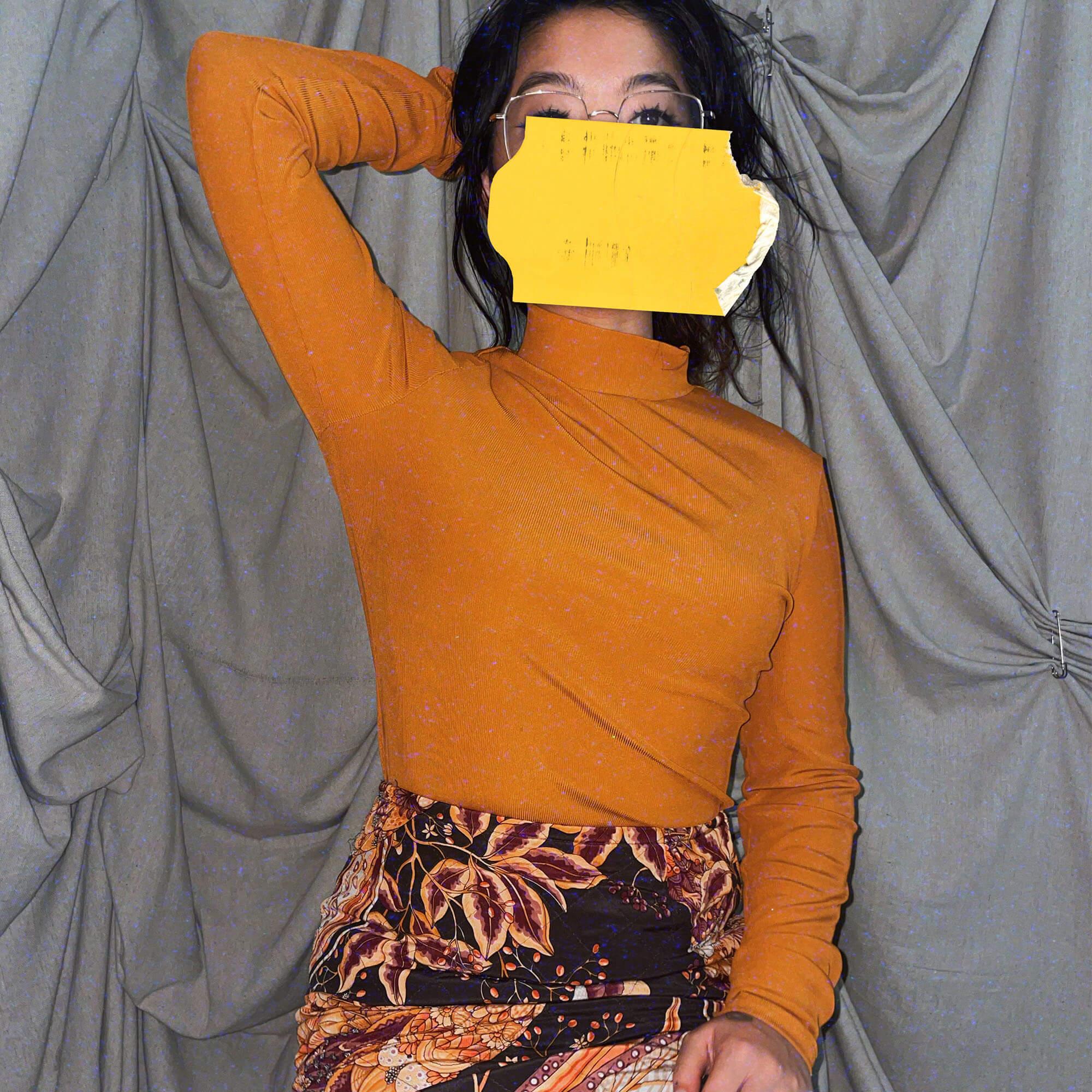 orange turtleneck long sleeve shirt
