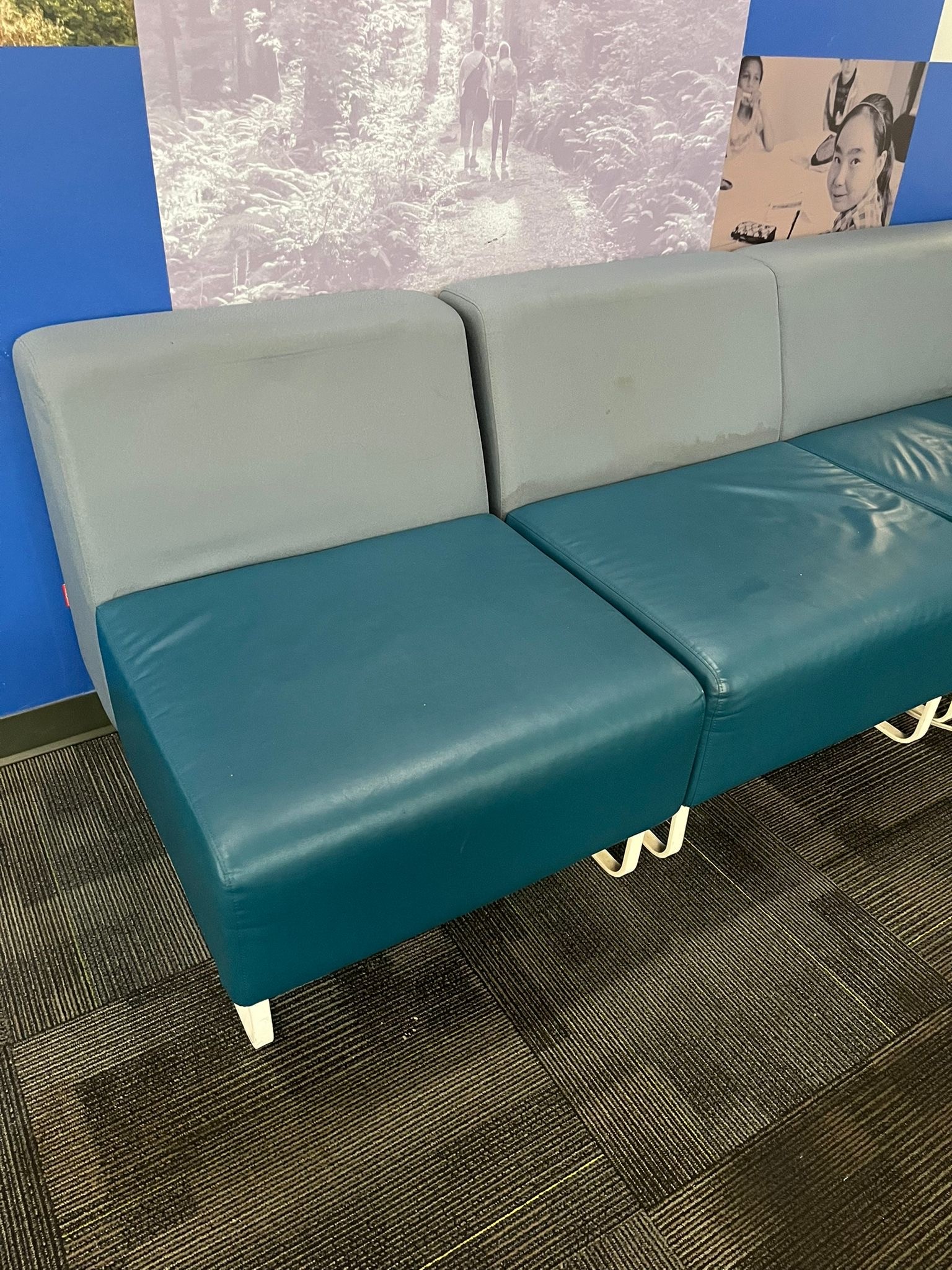 Modular Sectional Sofa - Blue & Grey - photo 2