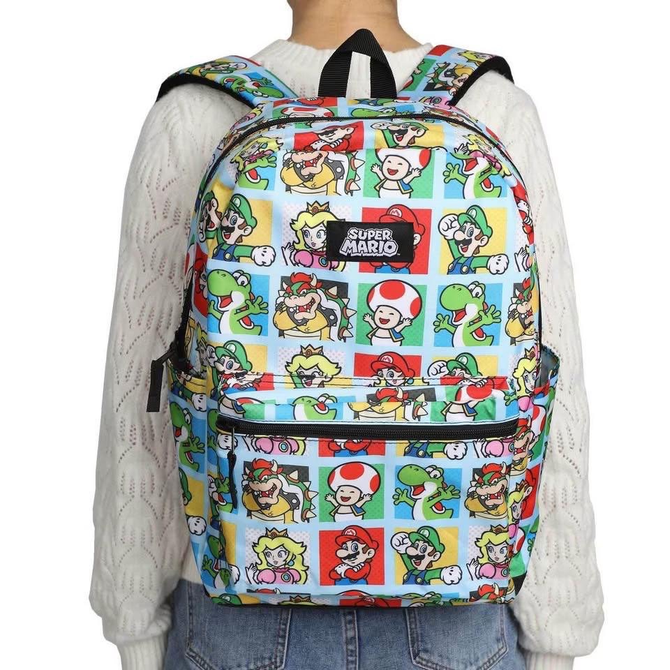 BRAND NEW youth kids boy girl nintendo super mario 17in backpack - photo 2
