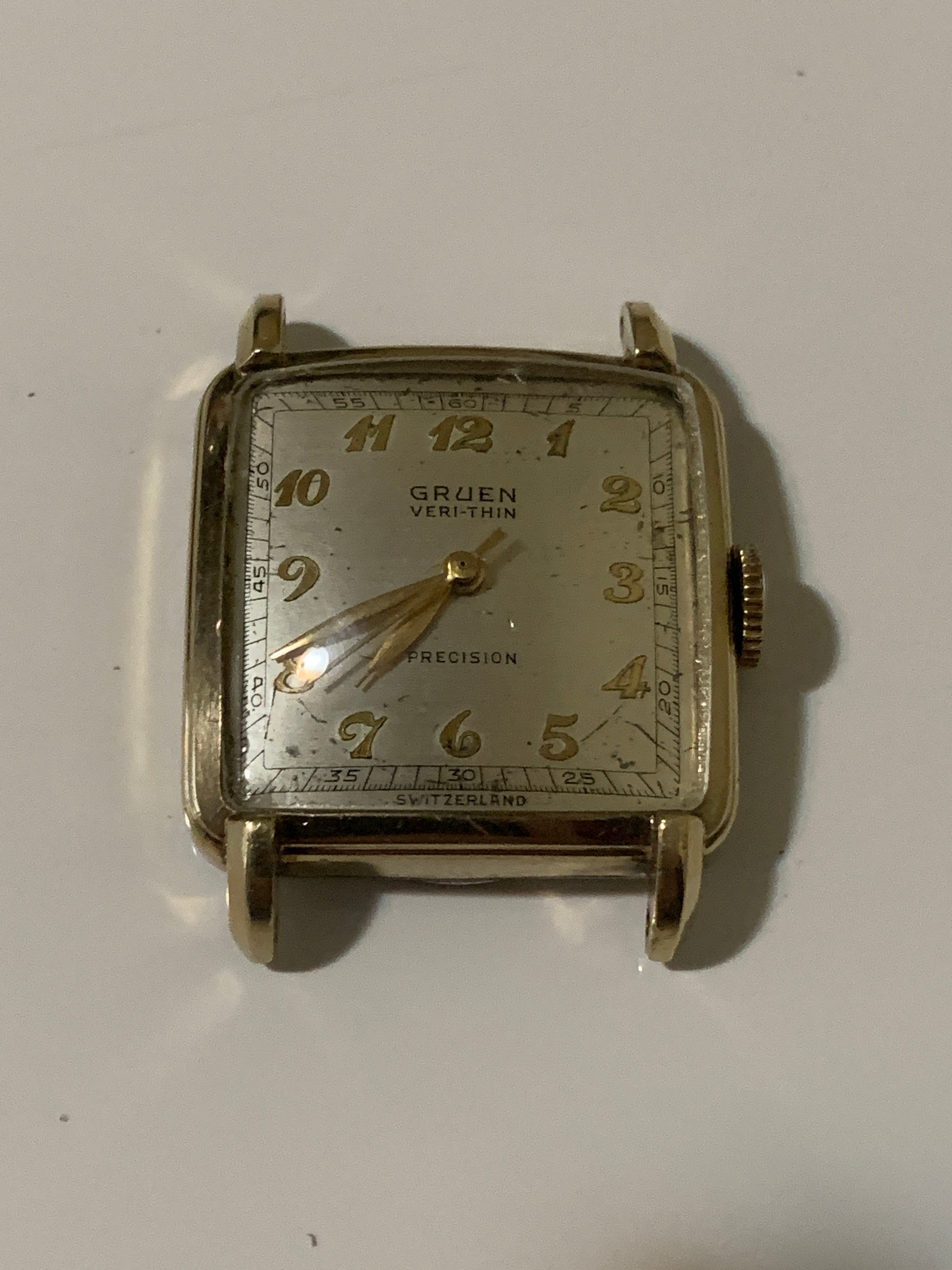 1950s GRUEN 425SS 10KGF Veri-Thin 17J Manual Watch For Repair