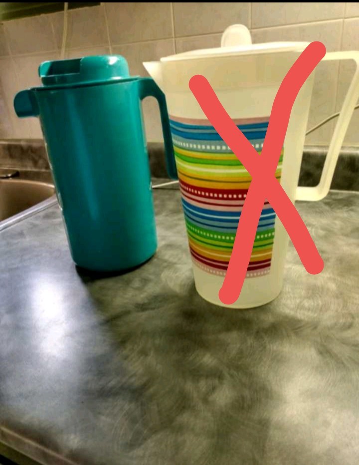 Teal Plastic Pitcher with Lid