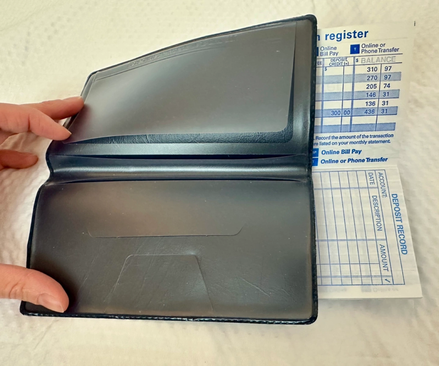 🥕 Vintage Checkbook Cover Wallet w/ Transaction Register Book - photo 2