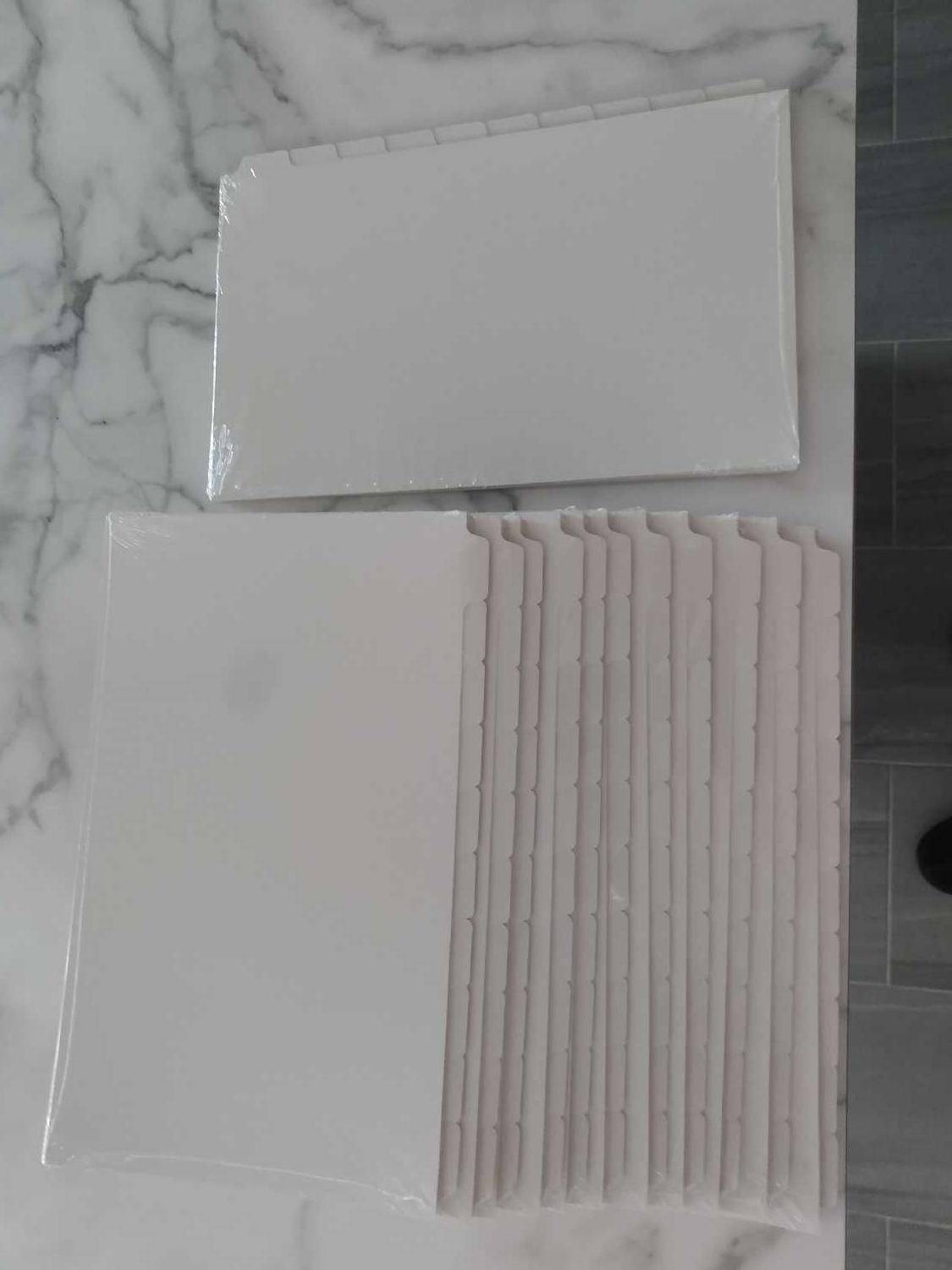 New White Index File folder tab dividers - legal size