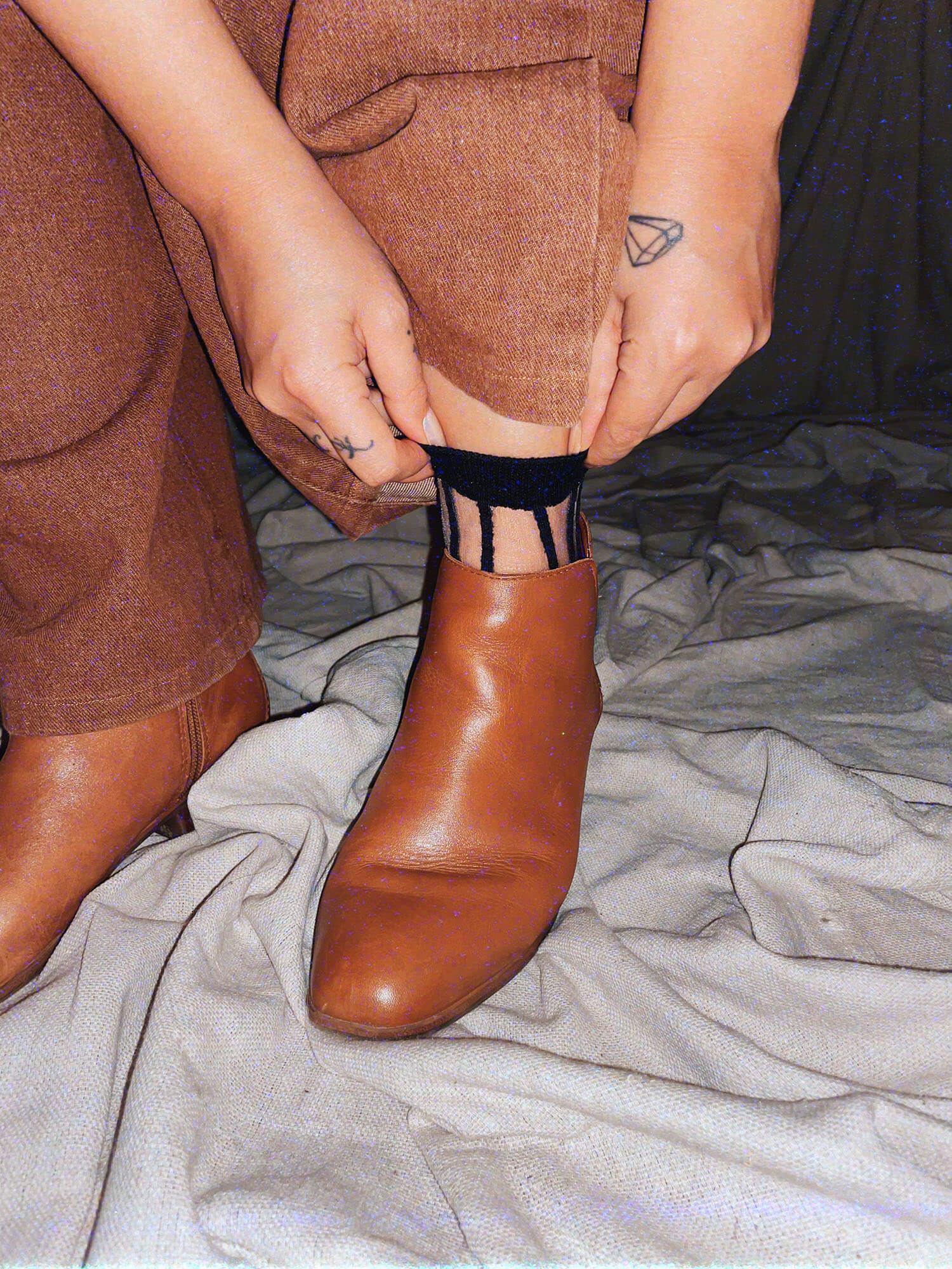 tan leather booties ankle boots shoes - photo 2