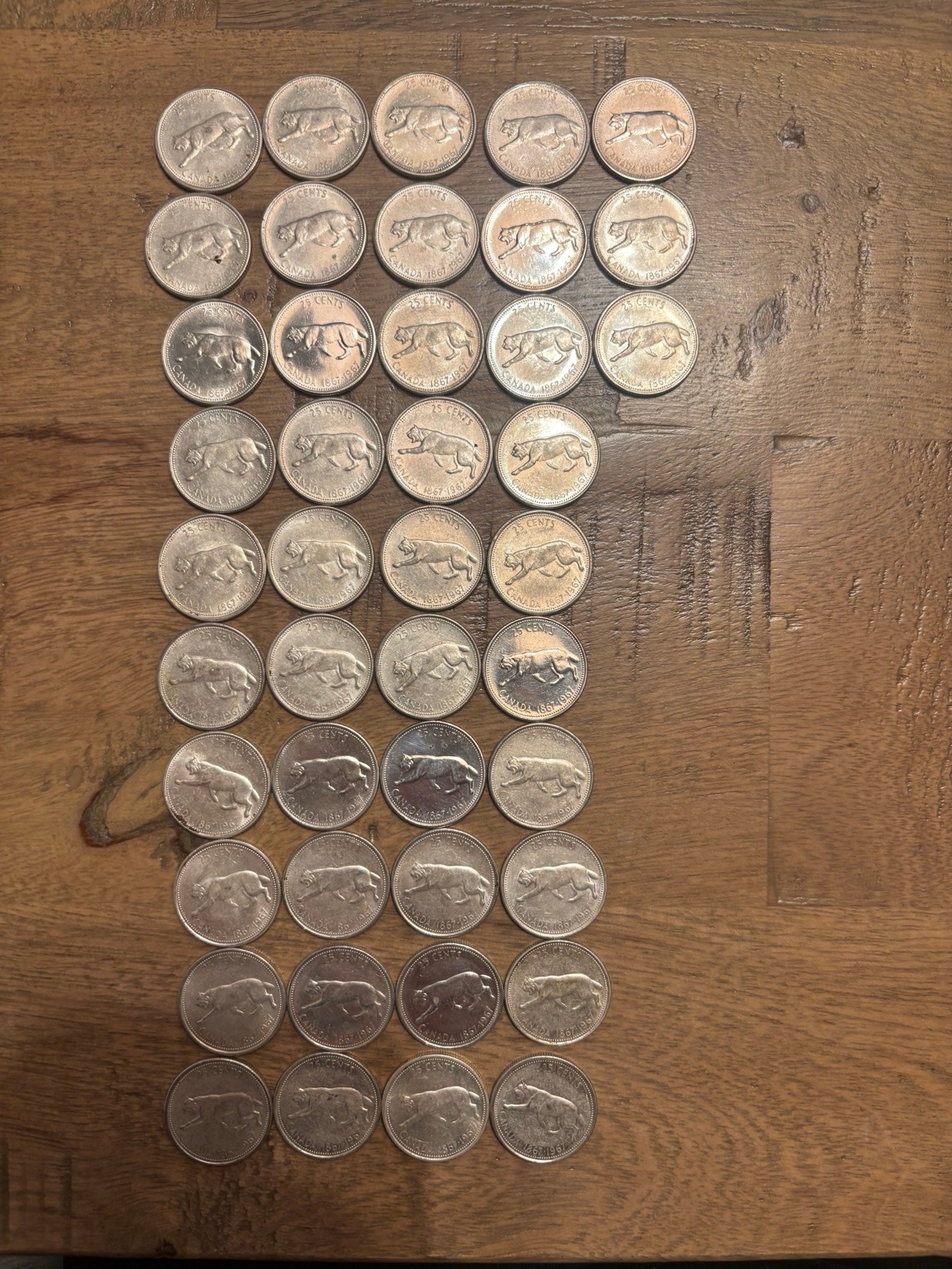 1967 Canada Centennial Quarters – Bobcat Design – Lot of 43