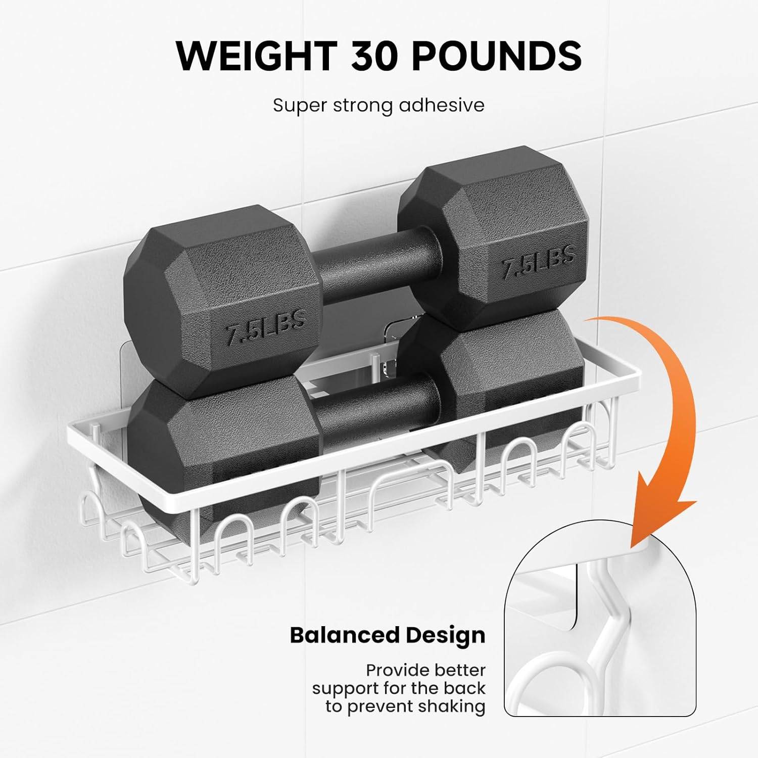 Shower Caddy Organizer – Rustproof No Drilling Required (3-Pack) - photo 3