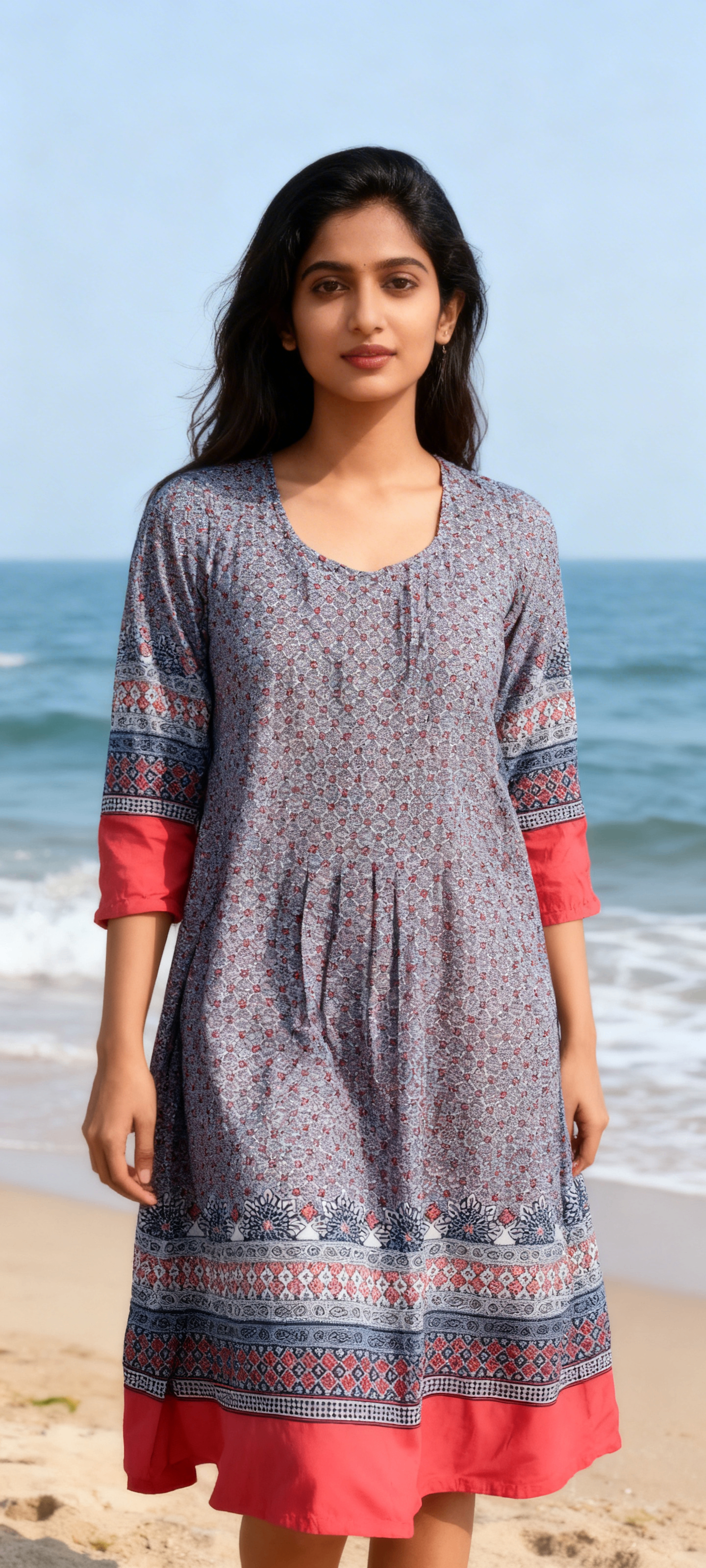 Le Mistral Indian Style Cotton-Silk Summer Dress