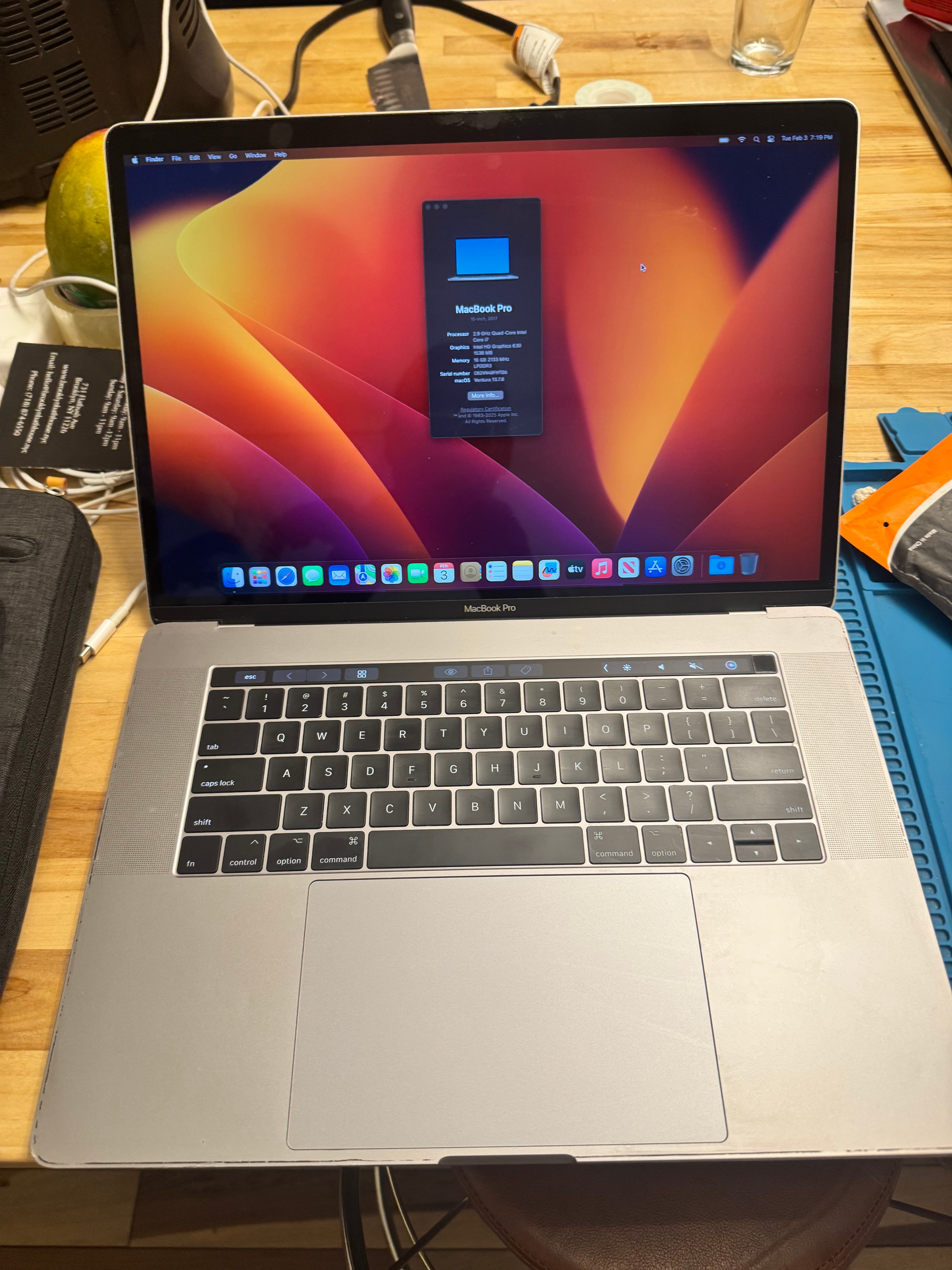 Apple MacBook Pro 15" i7 +TouchBar+2025 OS+16 GB 512Gb Office