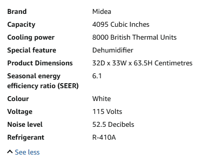 Midea 3-in-1 6000 BTU Portable AC