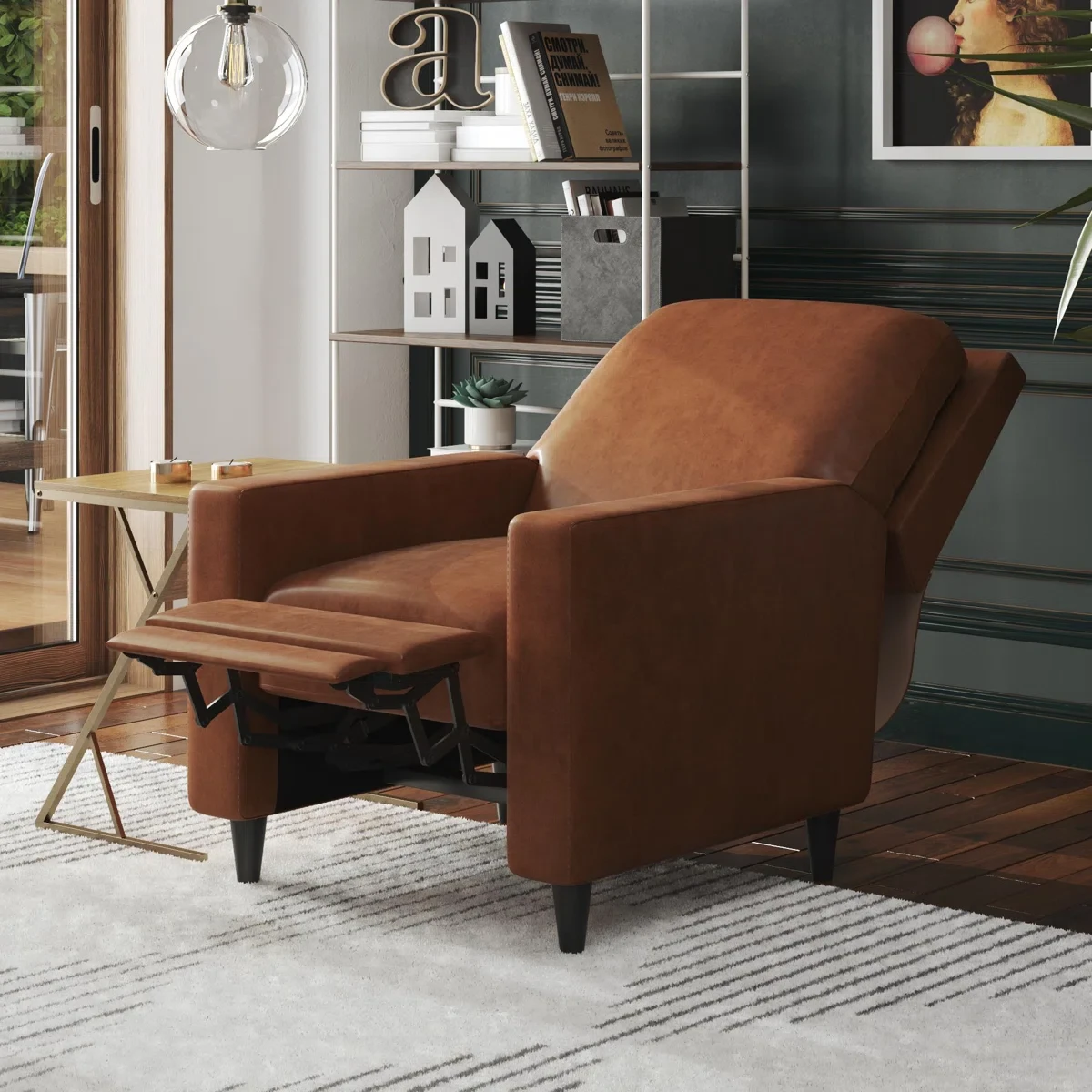 Brown Leather Recliner Chair
