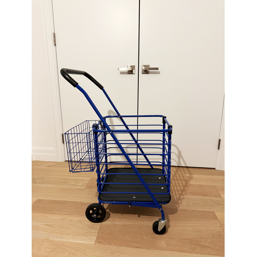 Milwaukee Steel Shopping Cart in Blue with Accessory Basket - photo 3