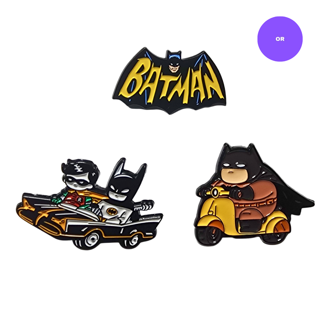 Batman Set of 3 Brooch Enamel Pins