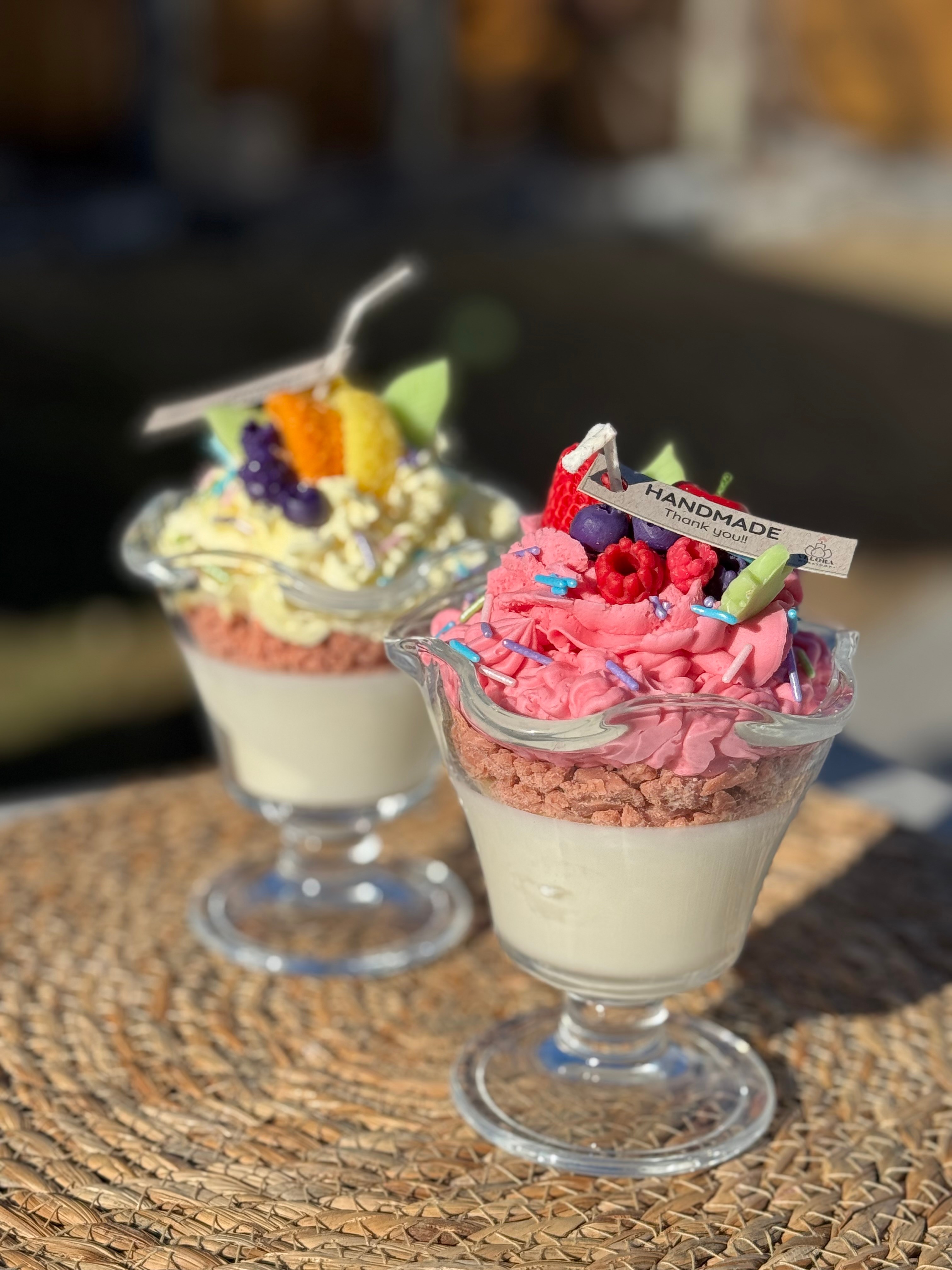 Handmade Dessert Cup Candle – Artisan Decorative Candle