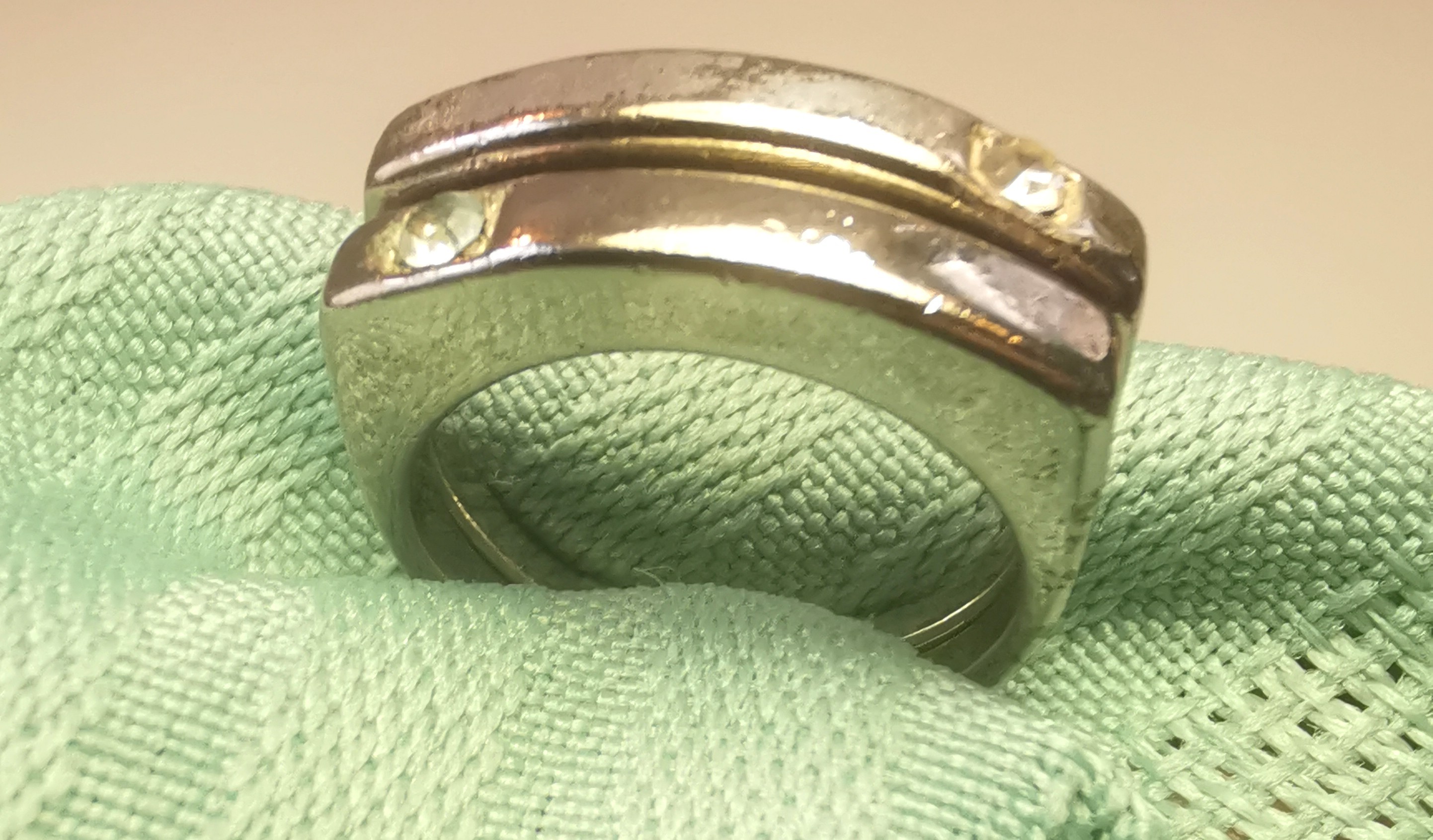 Vintage 80s Modernist Stacking Rings Size 6.5 Silver Tone Euro - photo 2