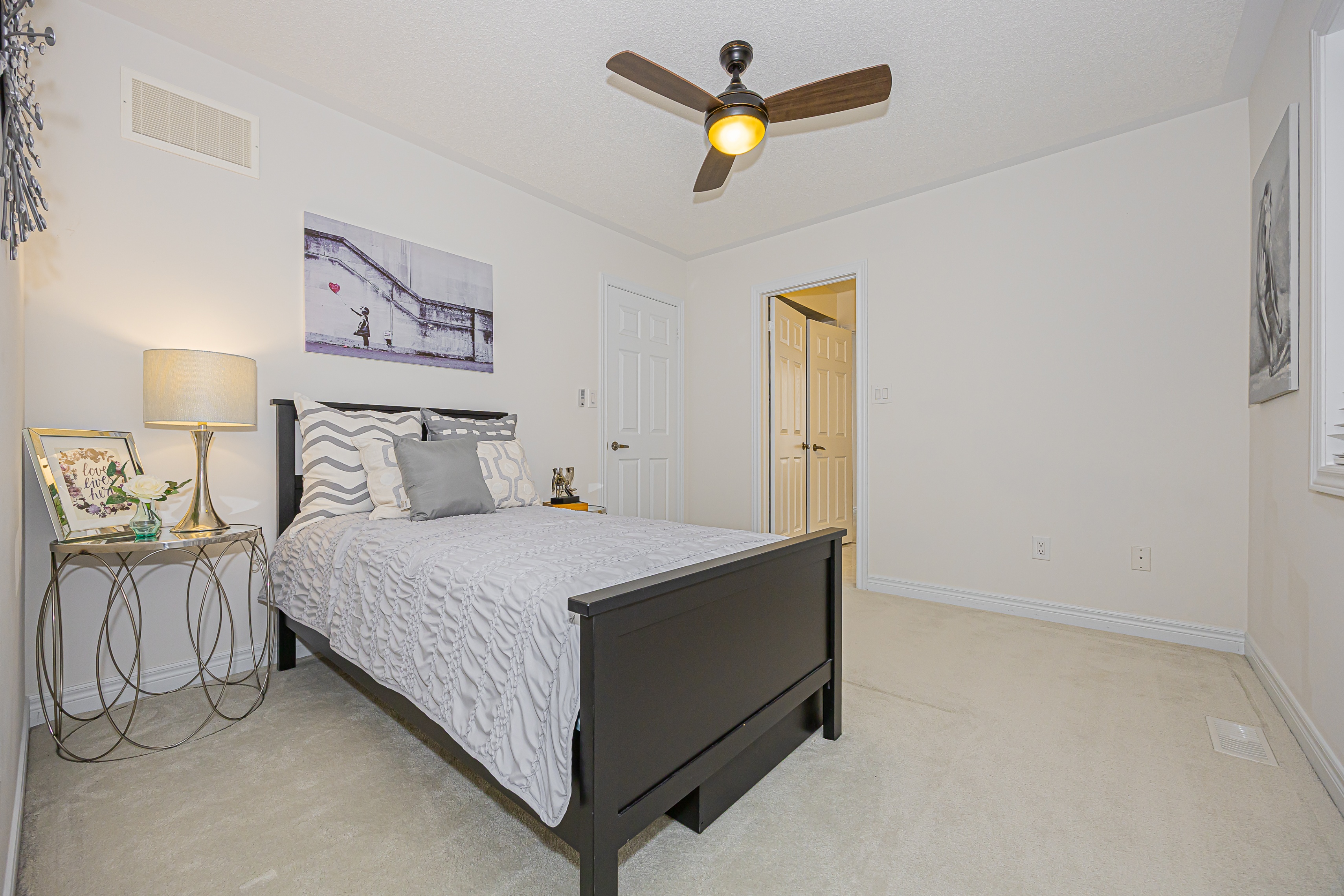 Black Twin bed and mattress and one chest of drawers - photo 2