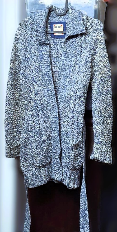 Old Navy Knit Belted Cardigan Sweater Cozy Shawl Collar Like New - photo 2