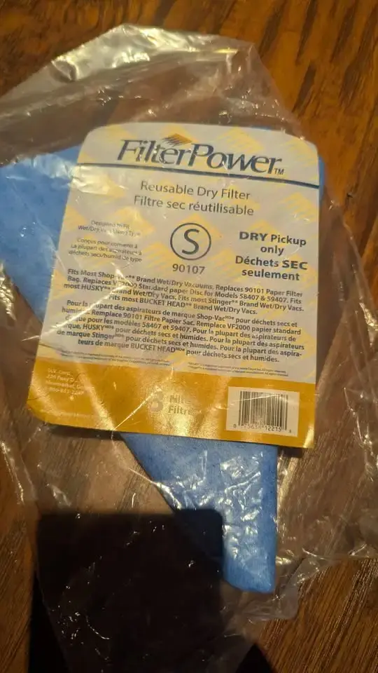 S 90107 Reusable Dry Filter 90101 58407 59407