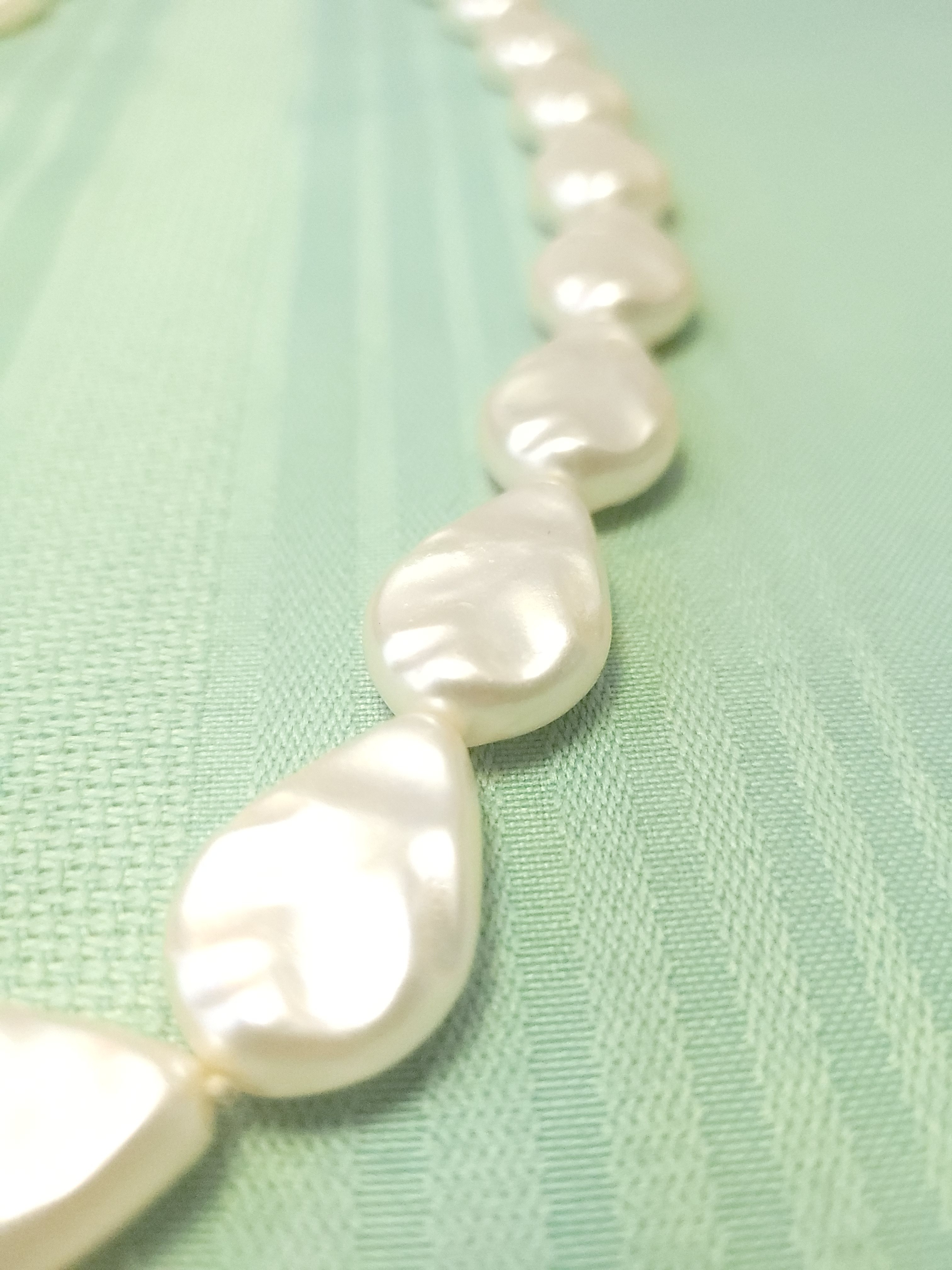 1960s c. Faux Baroque Pearl Necklace 23" Continuous Strand - photo 5