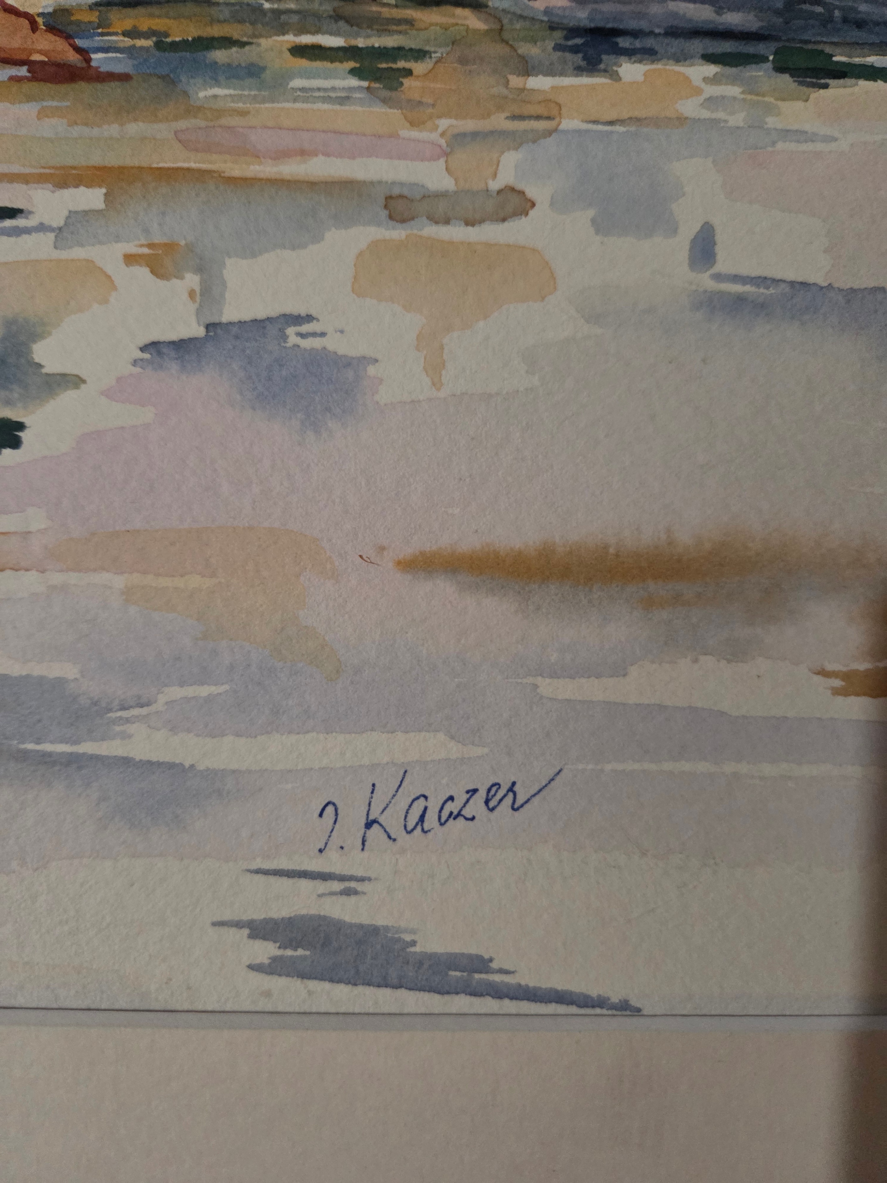 Vintage Abstract Watercolor Painting Signed Michael J. Kuczer - photo 2