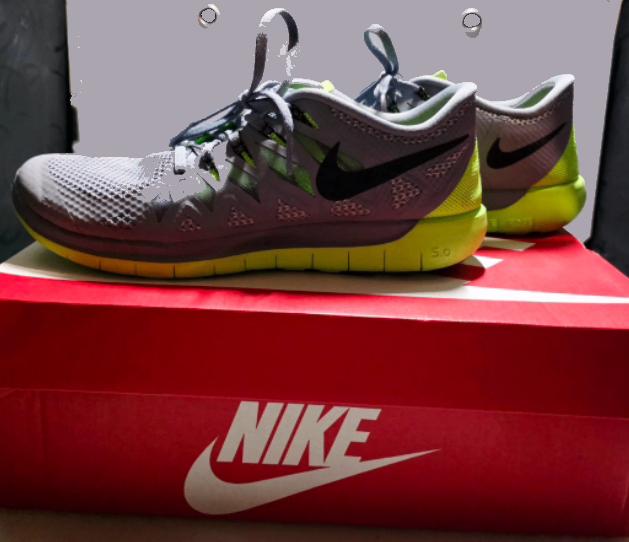 Grey/Neon Green Nike | Size 8