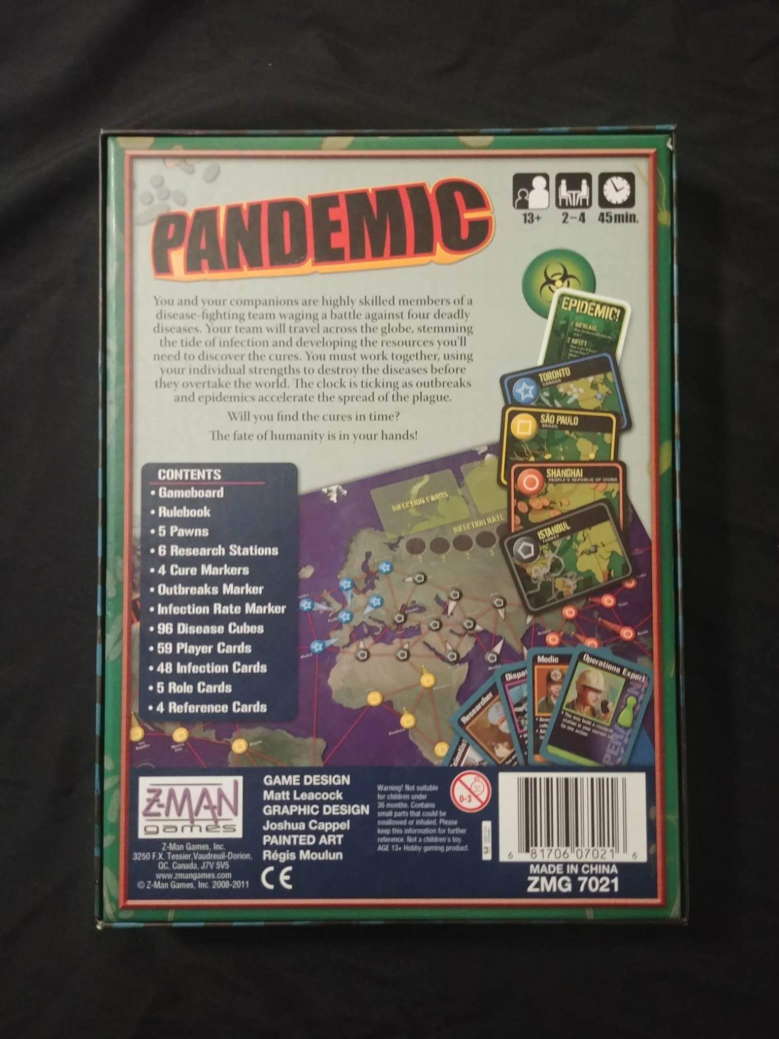 Pandemic Board Game $20 - photo 3