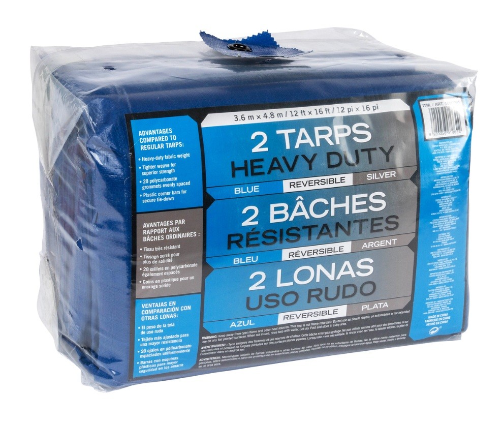 Heavy-Duty Tarp 3.6m×4.8m (12ft×16ft) – 2 Pack - photo 2