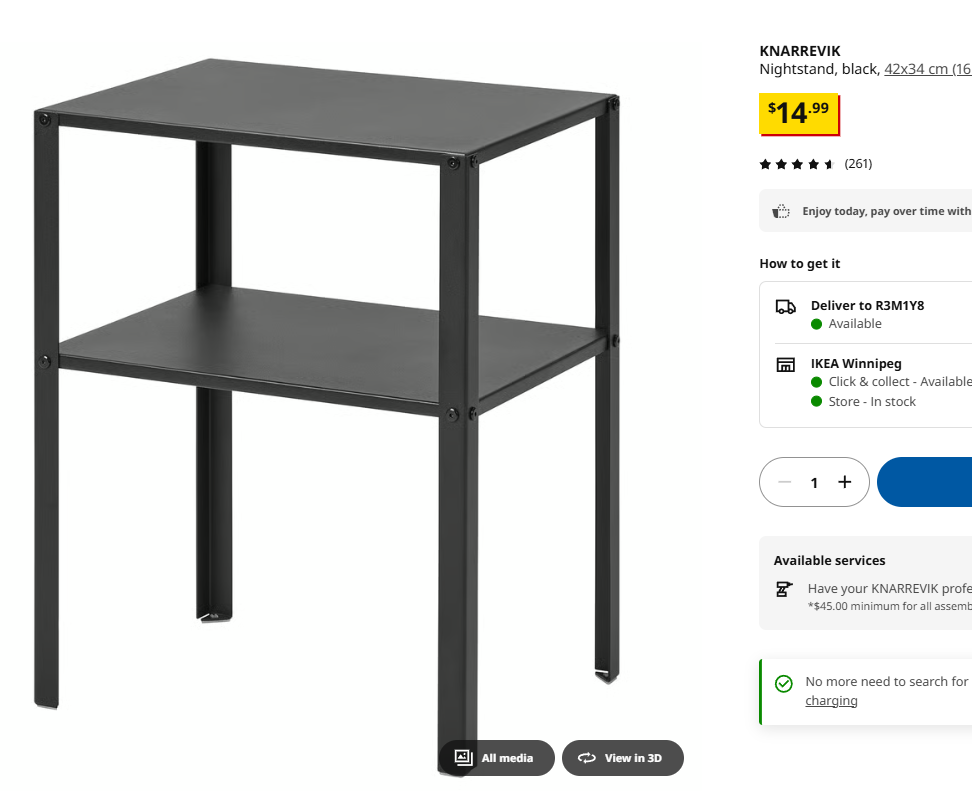 IKEA KNARREVIK Nightstand – Black | Minimal & Modern