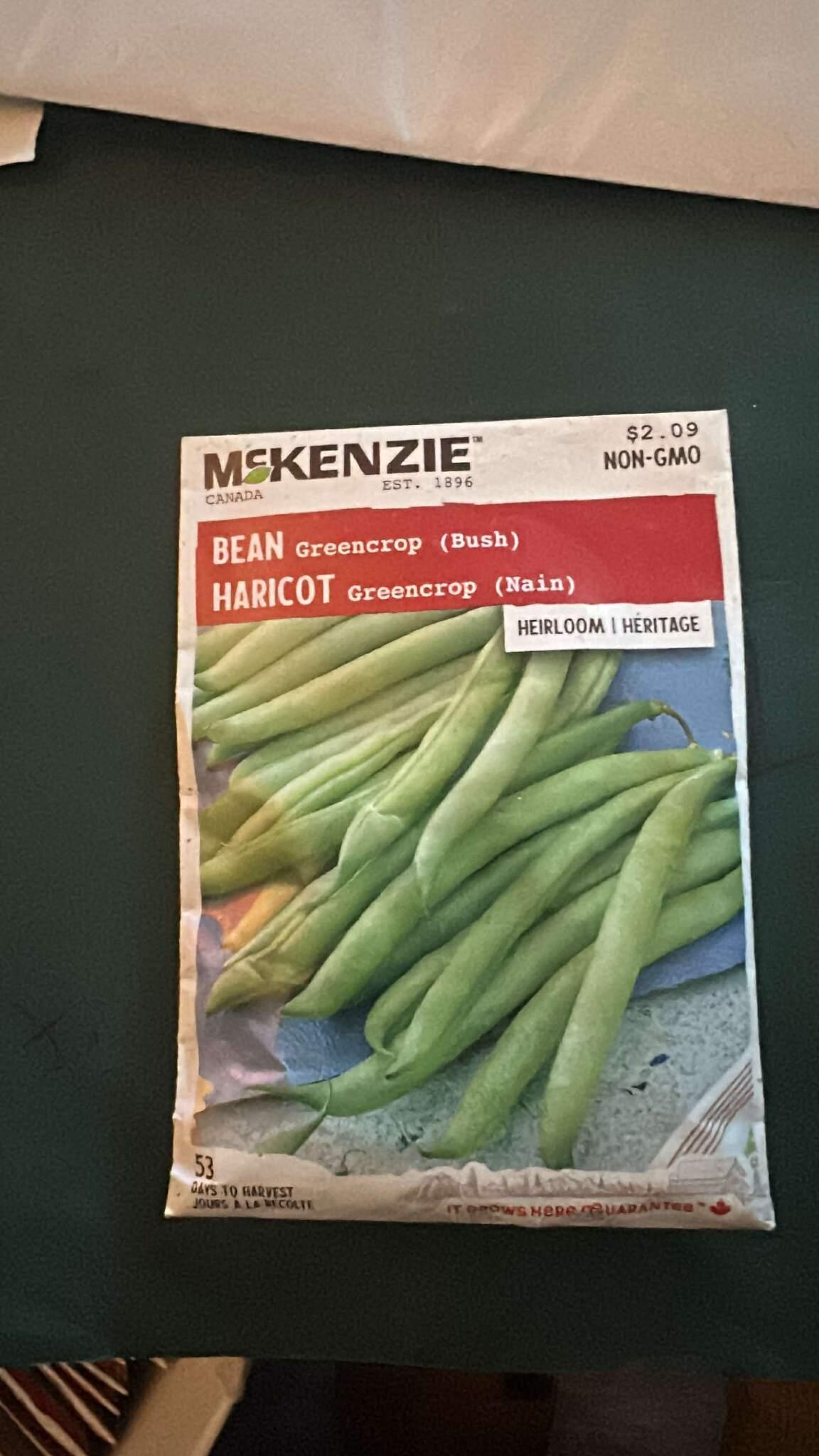 3 McKenzie Bean Greencrop (Bush) Seeds