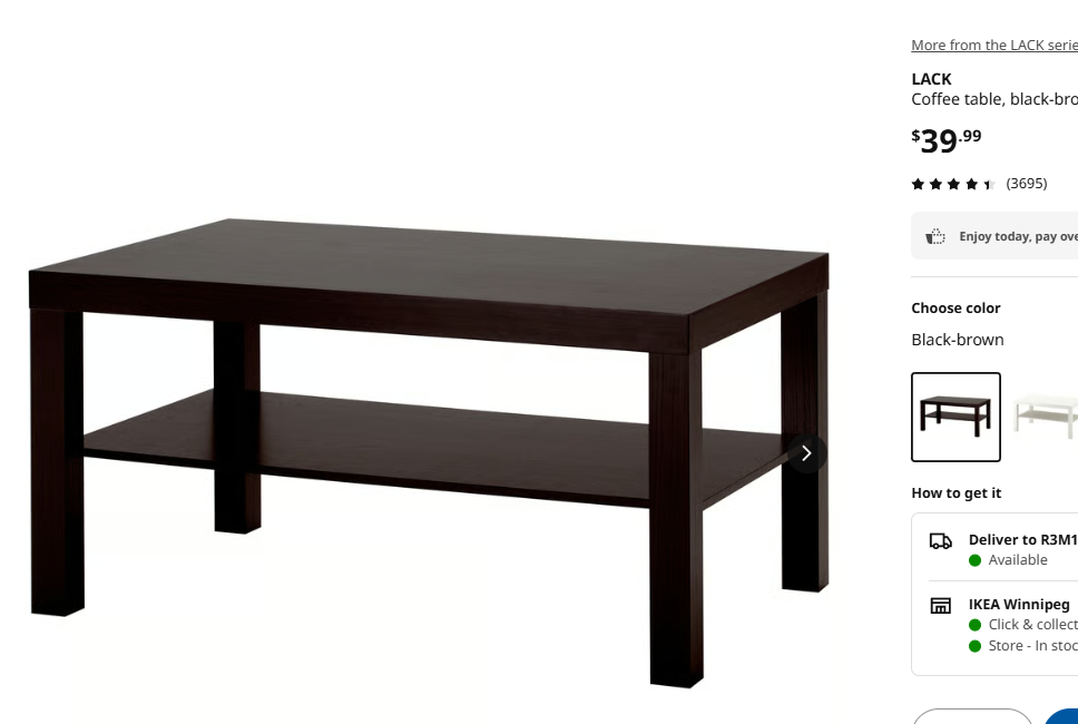 IKEA LACK Coffee Table – Black-Brown | Excellent Condition