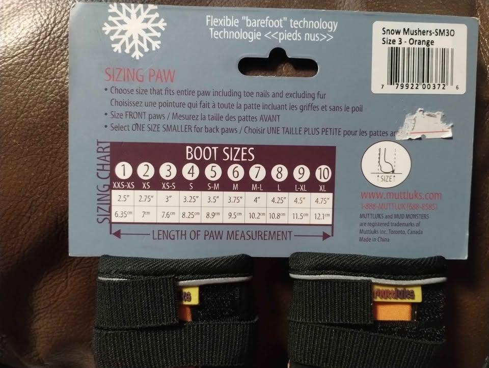 Muttluks Dog Orange/Black Boots 2 Pairs of  Snow Mushers Size 3 - photo 2