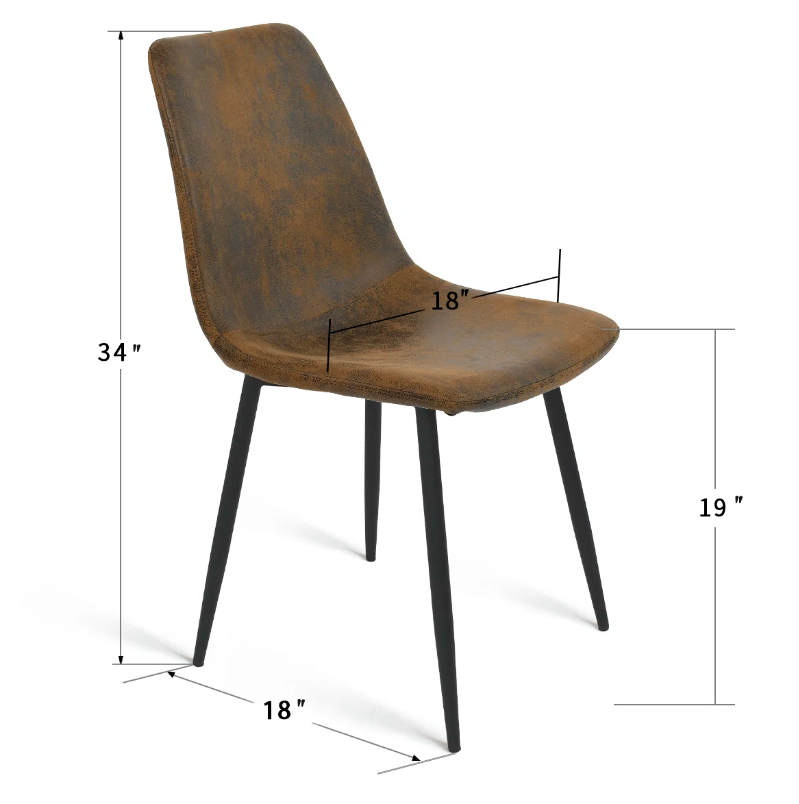 Brown Faux Leather Dining Chairs - Set of 4 - New in box - photo 4