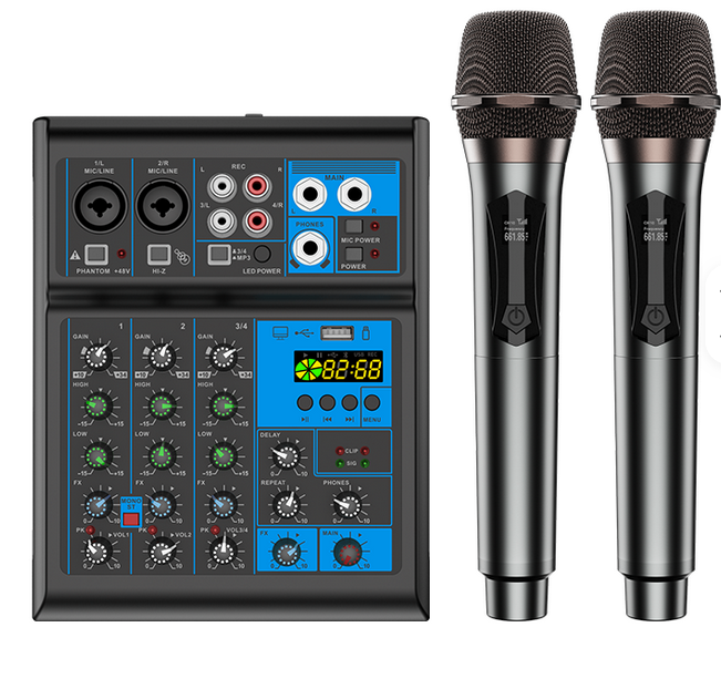 4-Channel Audio Mixer with 2 Cordless Microphones - photo 2