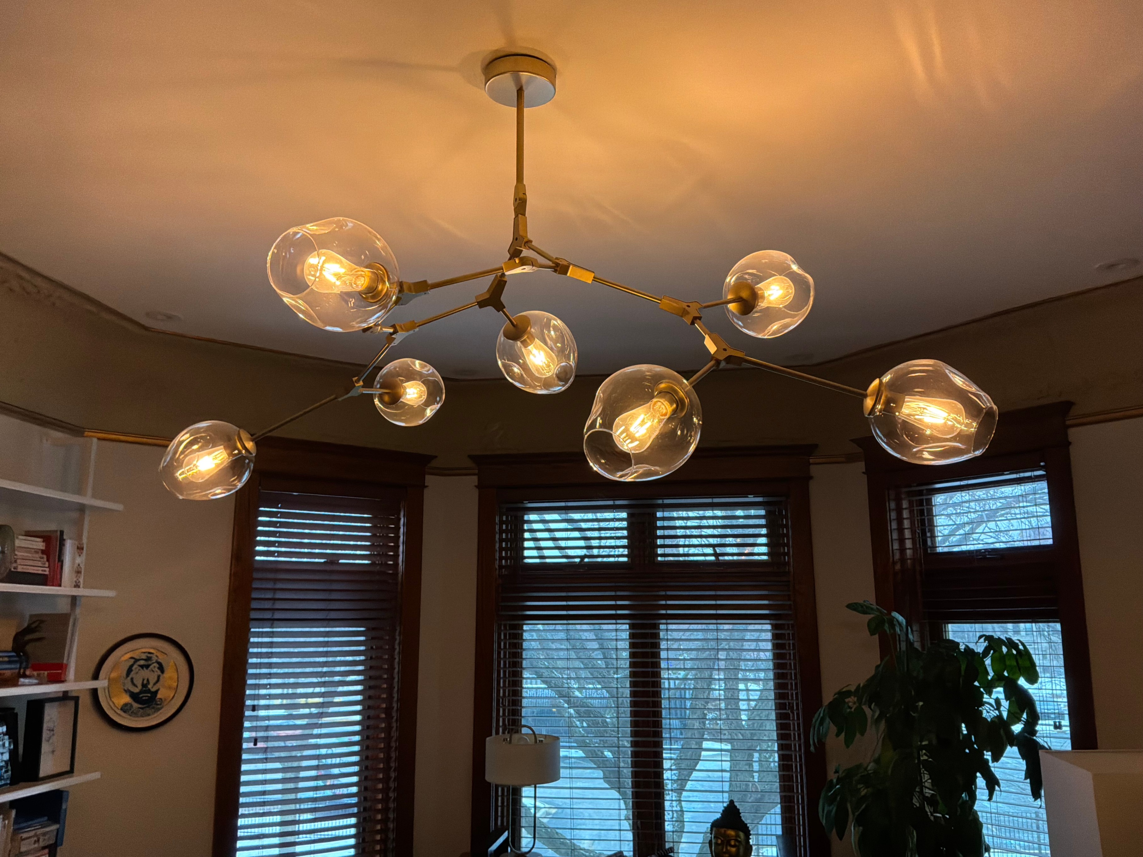 Modern branching globes chandelier