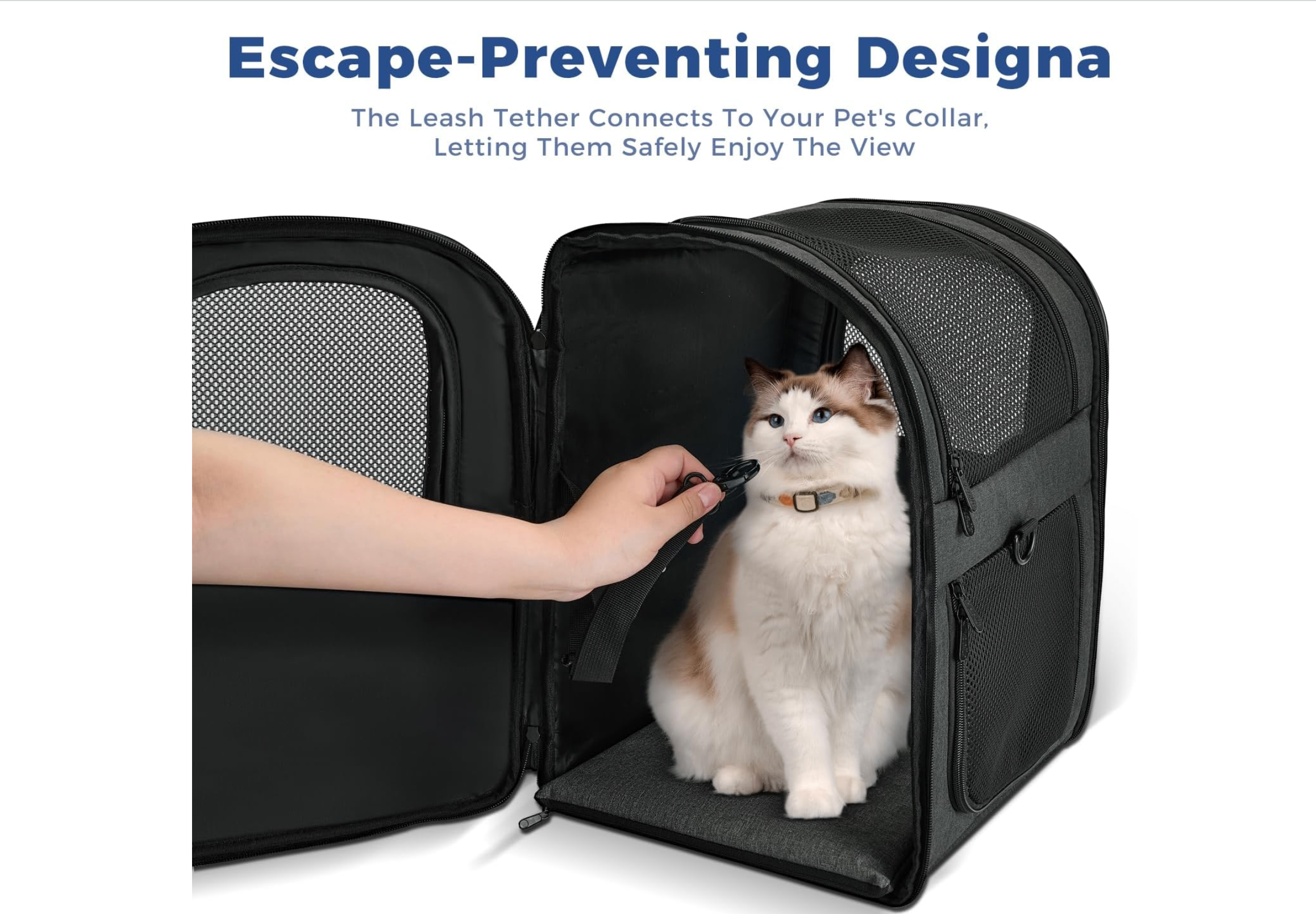Pet Carrier Backpack for 4-15lb Cats and Dogs- like new - photo 4