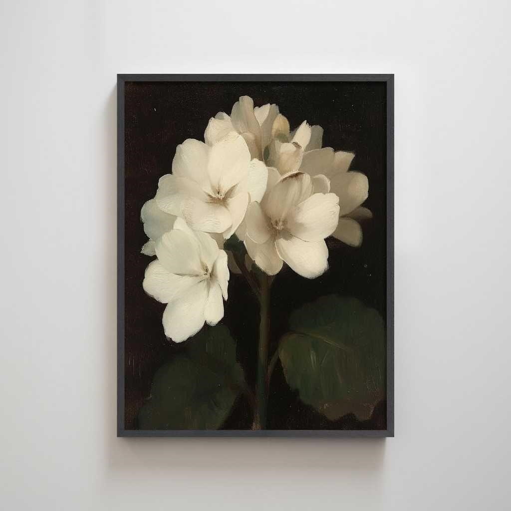 *New* Minimalist White Flower Textured Art