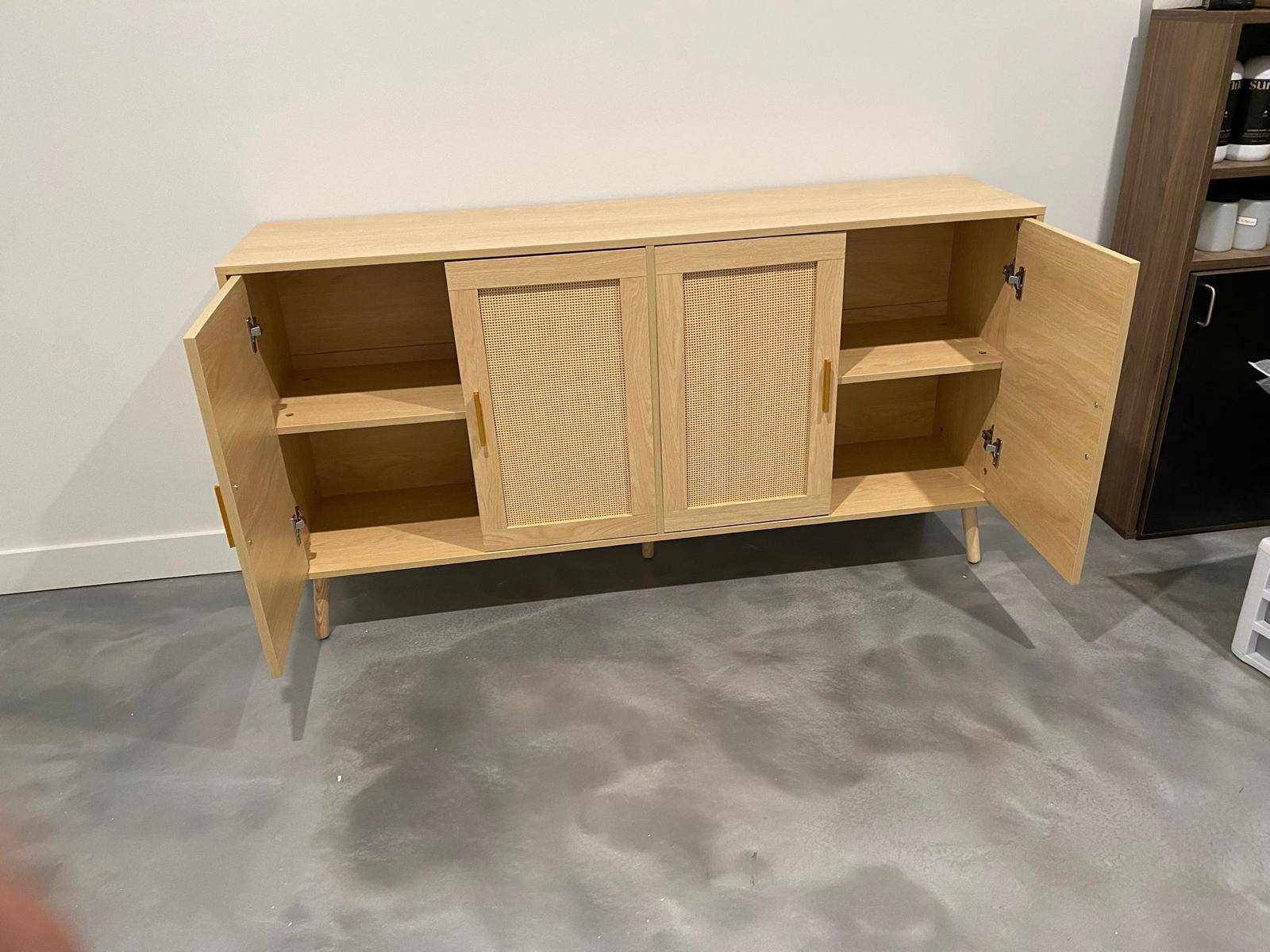 Brand New Rattan Oak Cabinet Still In Box - photo 5