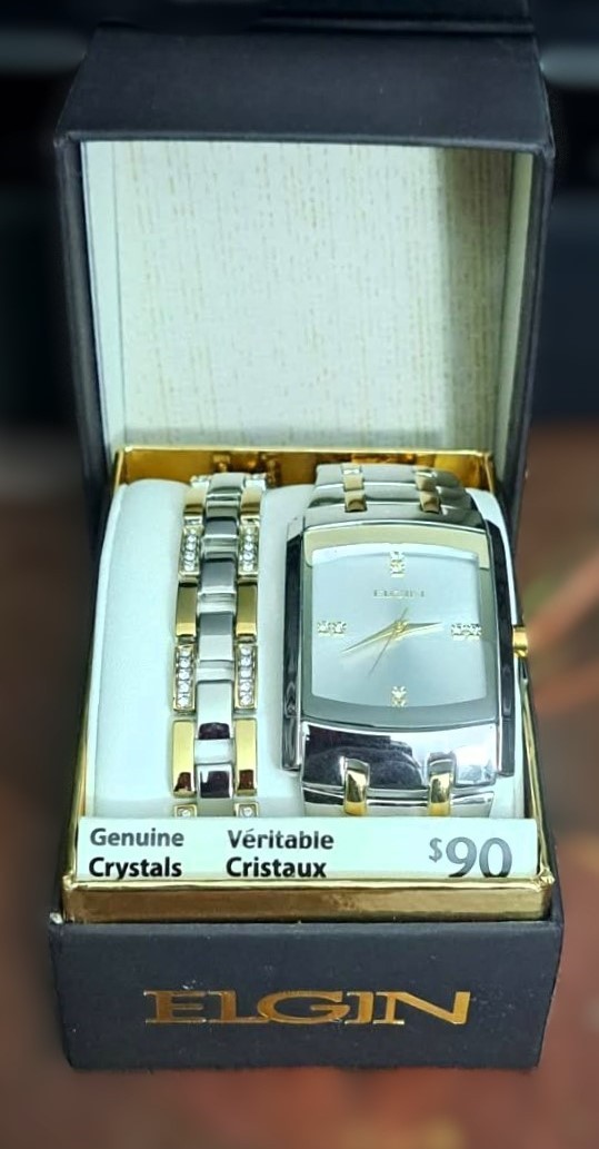 BRAND NEW Men's Elgin Watch & Bracelet Set - Genuine Crystals🏆 - photo 2