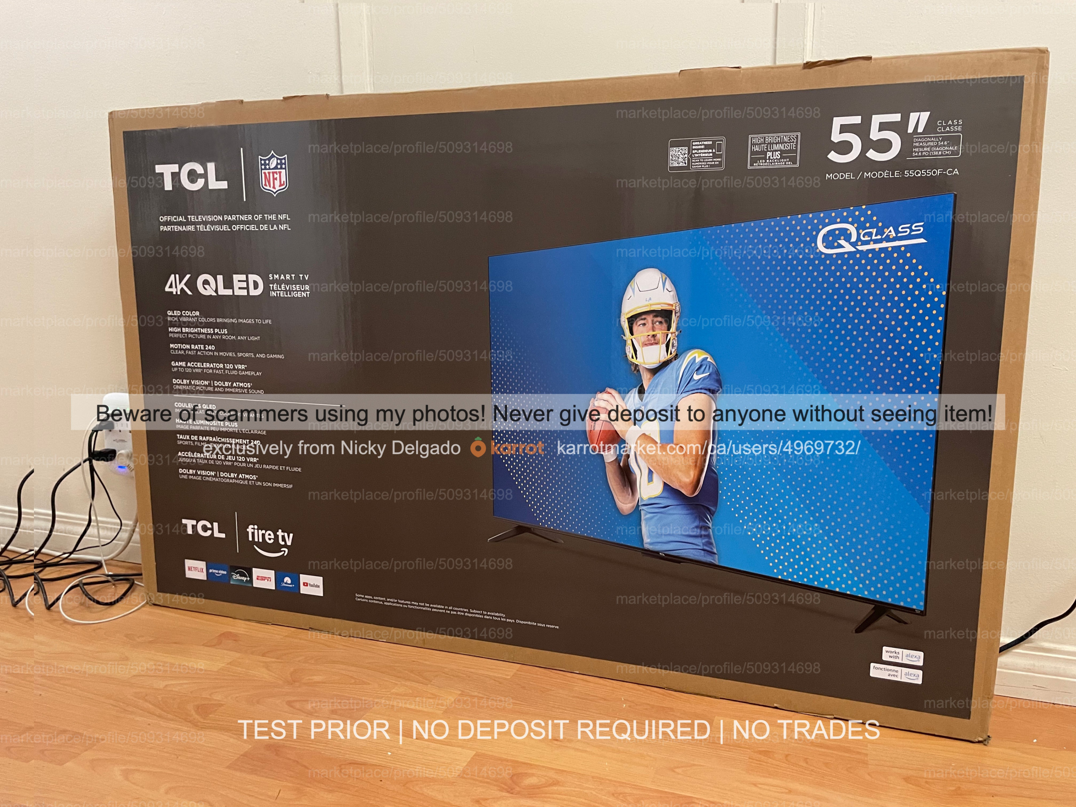New! TCL 55" QLED  Q550F Q5-Class 4K HDR Fire TV Smart TV - 2024