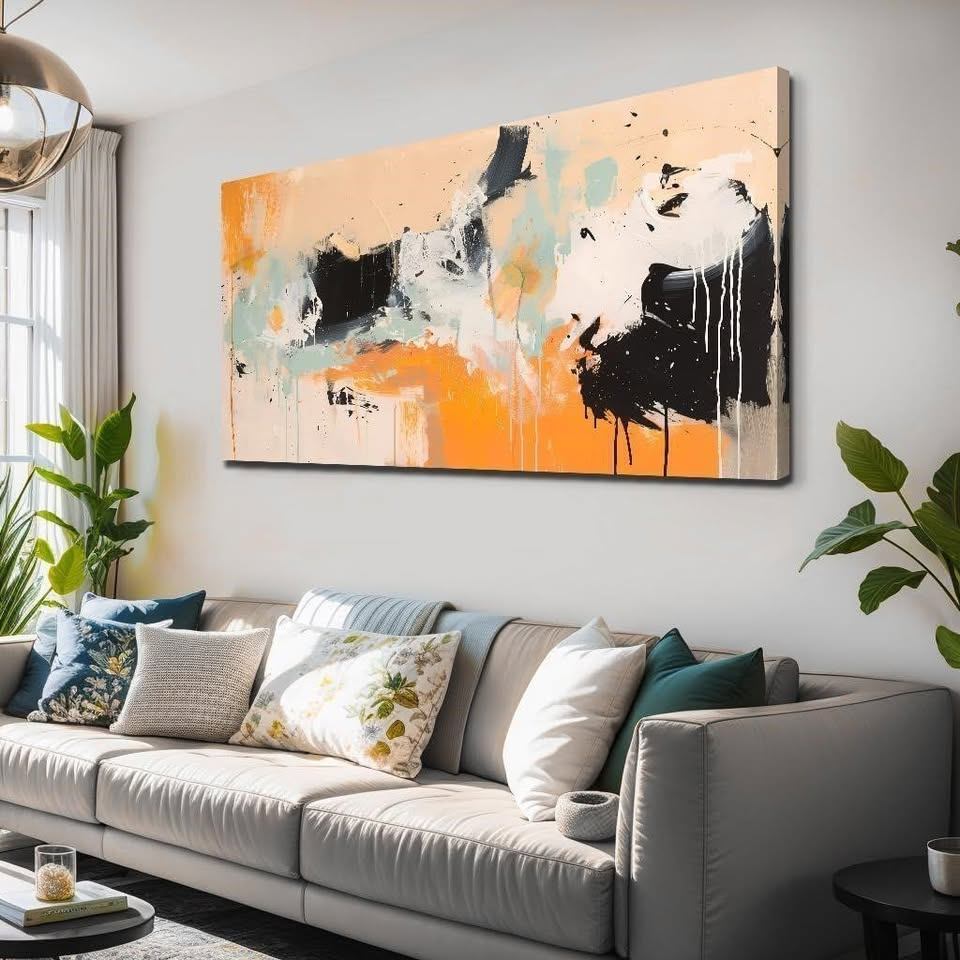 Abstract Canvas Wall Art 50 x 100 cms
