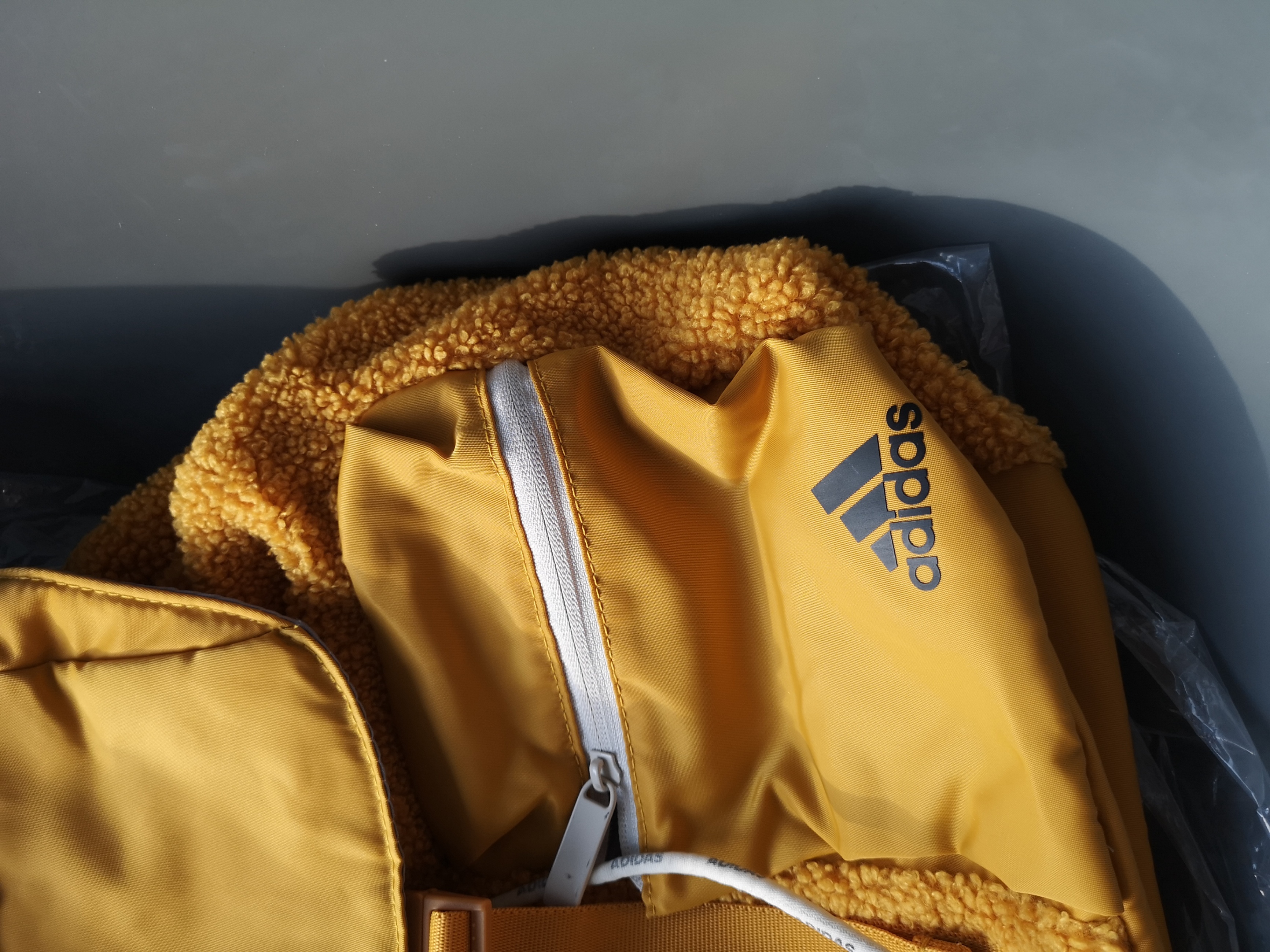 Adidas Sherpa Fleece Backpack Yellow - photo 3