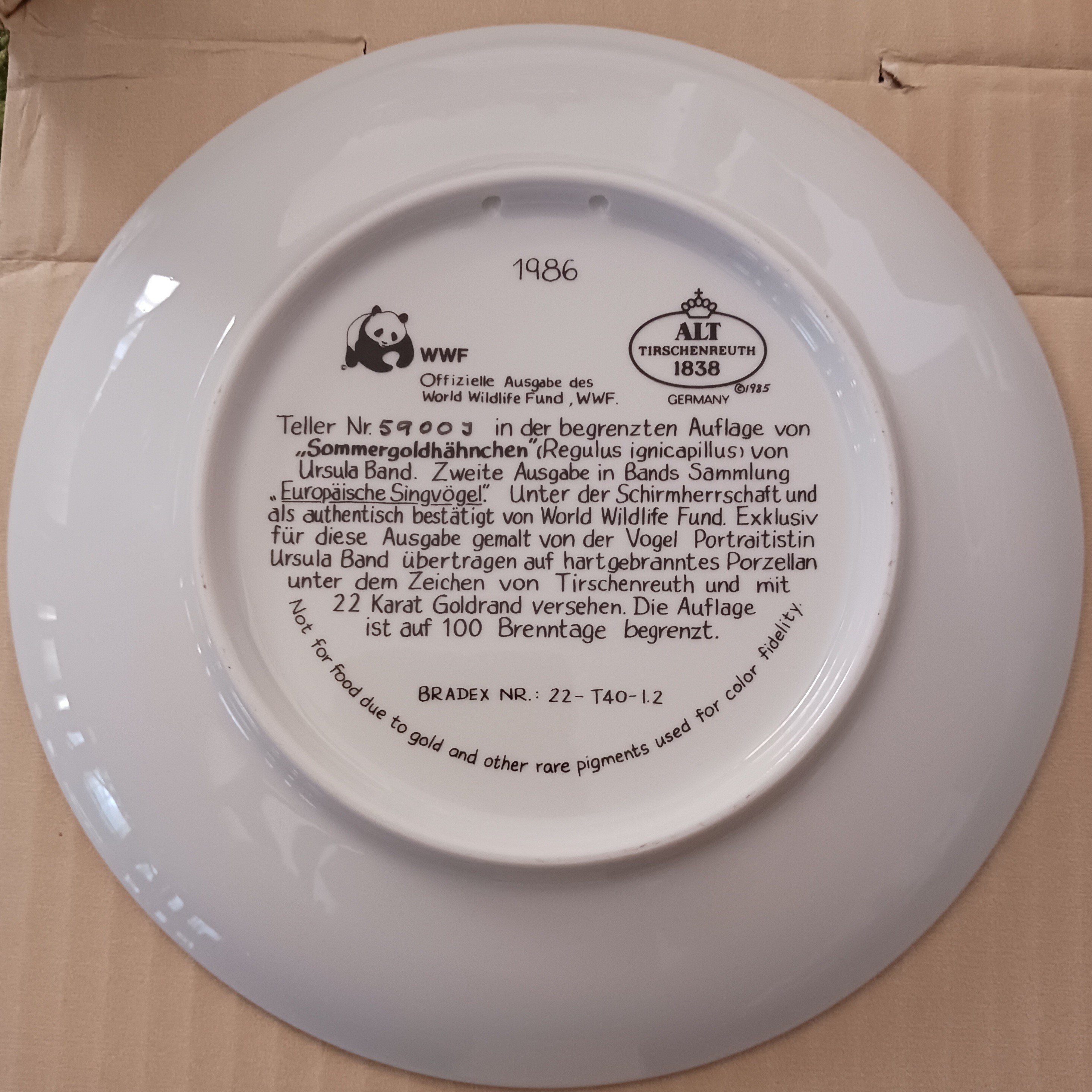 Fine Decorative Songbirds of Europe Plate By Ursula Band-WWF - photo 4