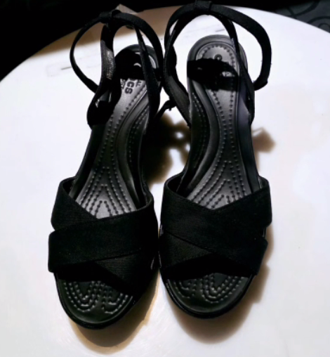 CROCS Black Wedge Sandals - photo 4