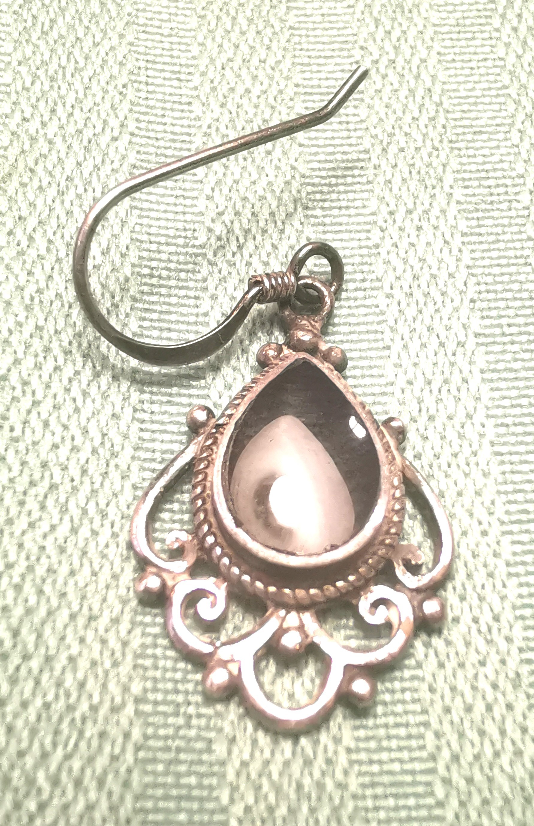 Single 925 Sterling Silver Black Onyx Teardrop Earring .75" - photo 5