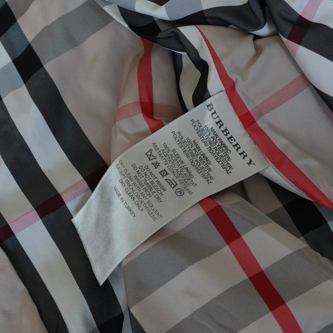 Authentic Burberry Nova Check Zippered Trench Coat Jacket Sz 14 - photo 5